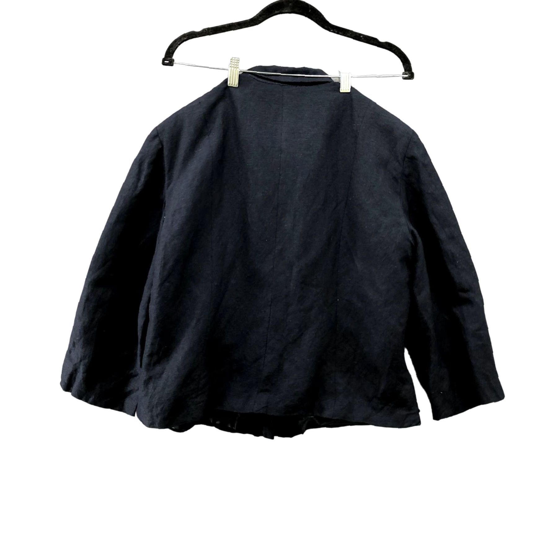 Vintage Herman Geist Womens Linen Blend Blazer Navy Blue Size 14 Minimalist Size XL / US 12-14 / IT 48-50 - 2 Thumbnail