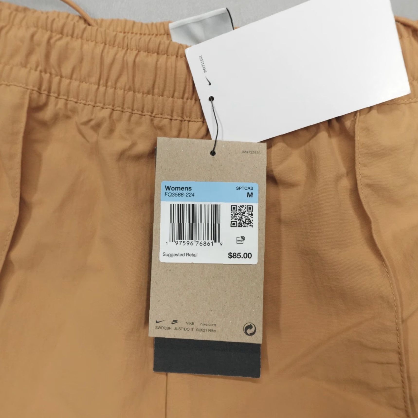 Nike Nike Sportswear Everything Wovens Mid-Rise Baggy Pants Women's M Tan Wide-Leg Knit? Size 32" / US 10 / IT 46 - 4 Thumbnail