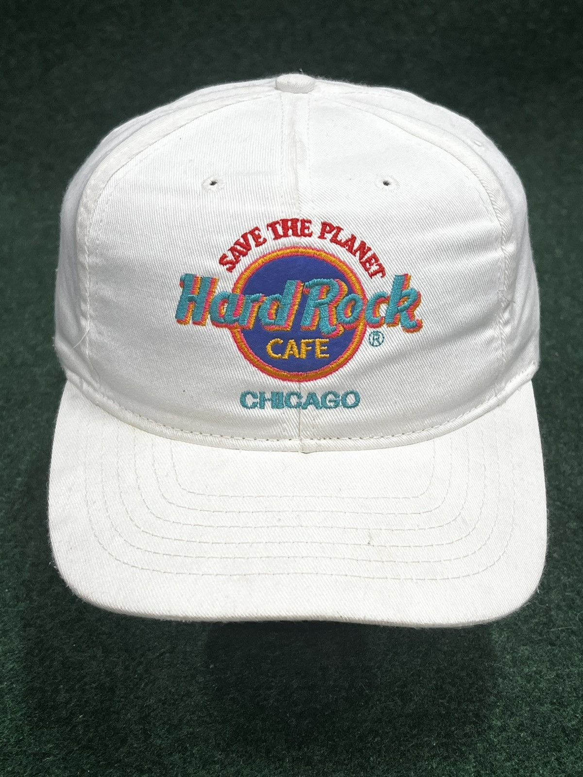 Vintage Hard Rock Cafe Chicago Save The Planet Snapback Hat