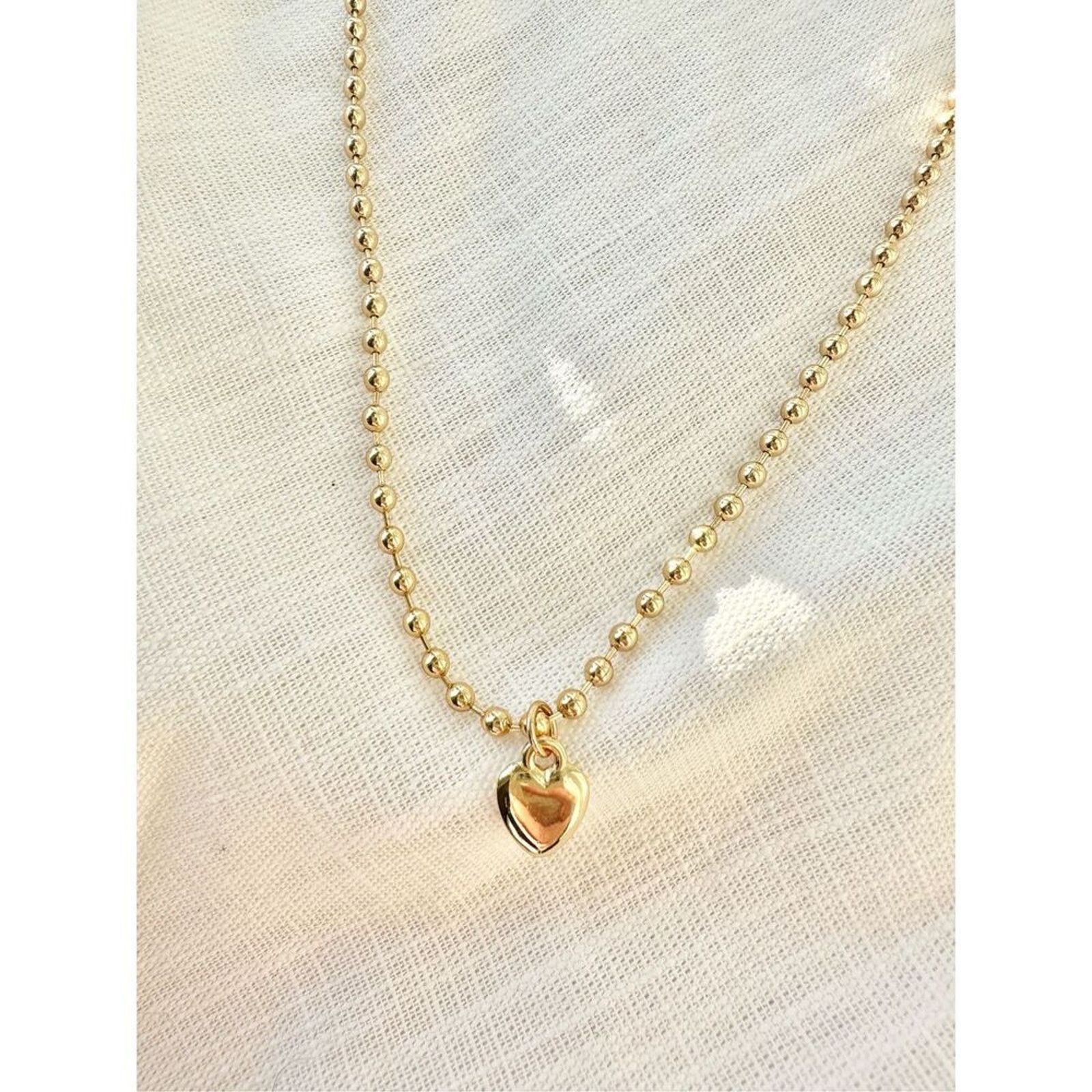 Nordstrom Elegant 14 Karat Gold Beaded Heart Pendant Necklace Size ONE SIZE - 2 Thumbnail
