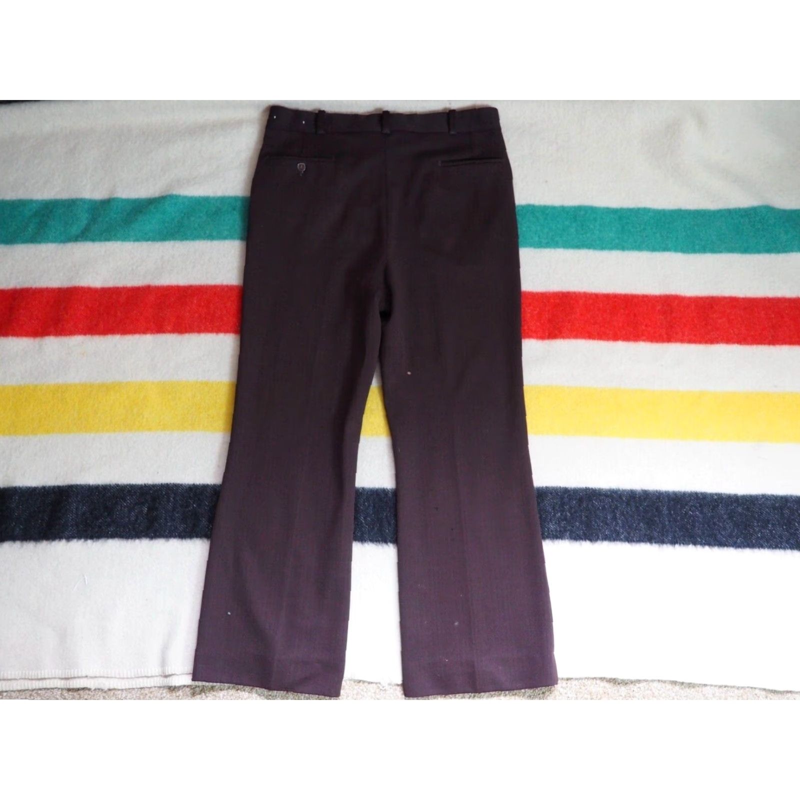 Etro VTG 60s 70s Chestnut Brown Disco Flare Poly Talon Hippy 35x29 Retro Pants Mens Size US 35 - 2 Thumbnail