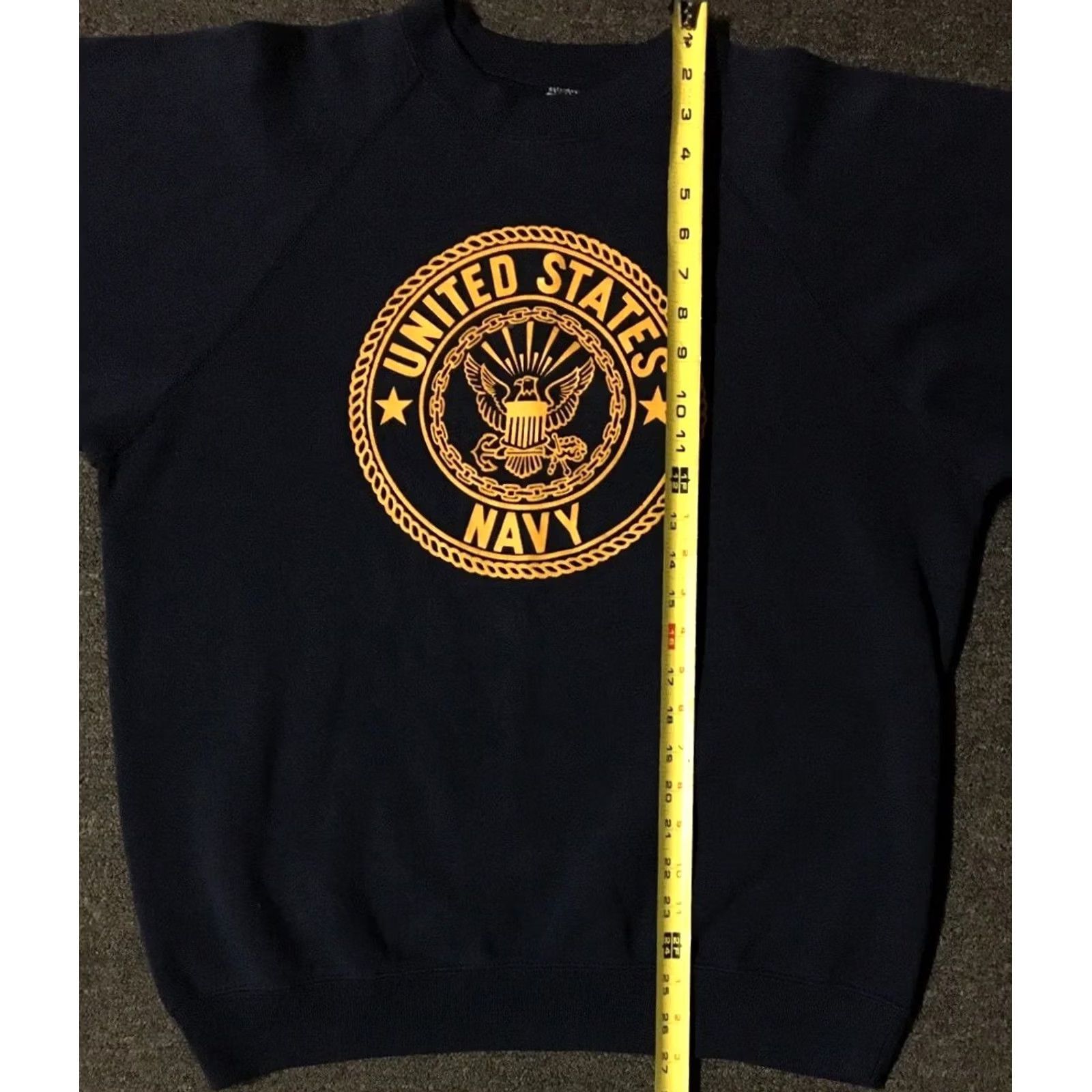 Vintage VINTAGE US Navy Spellout Sweatshirt Hoodie L Mens Blue 80s 90s College Band Navy Seal Military Graves? Size US L / EU 52-54 / 3 - 8 Thumbnail