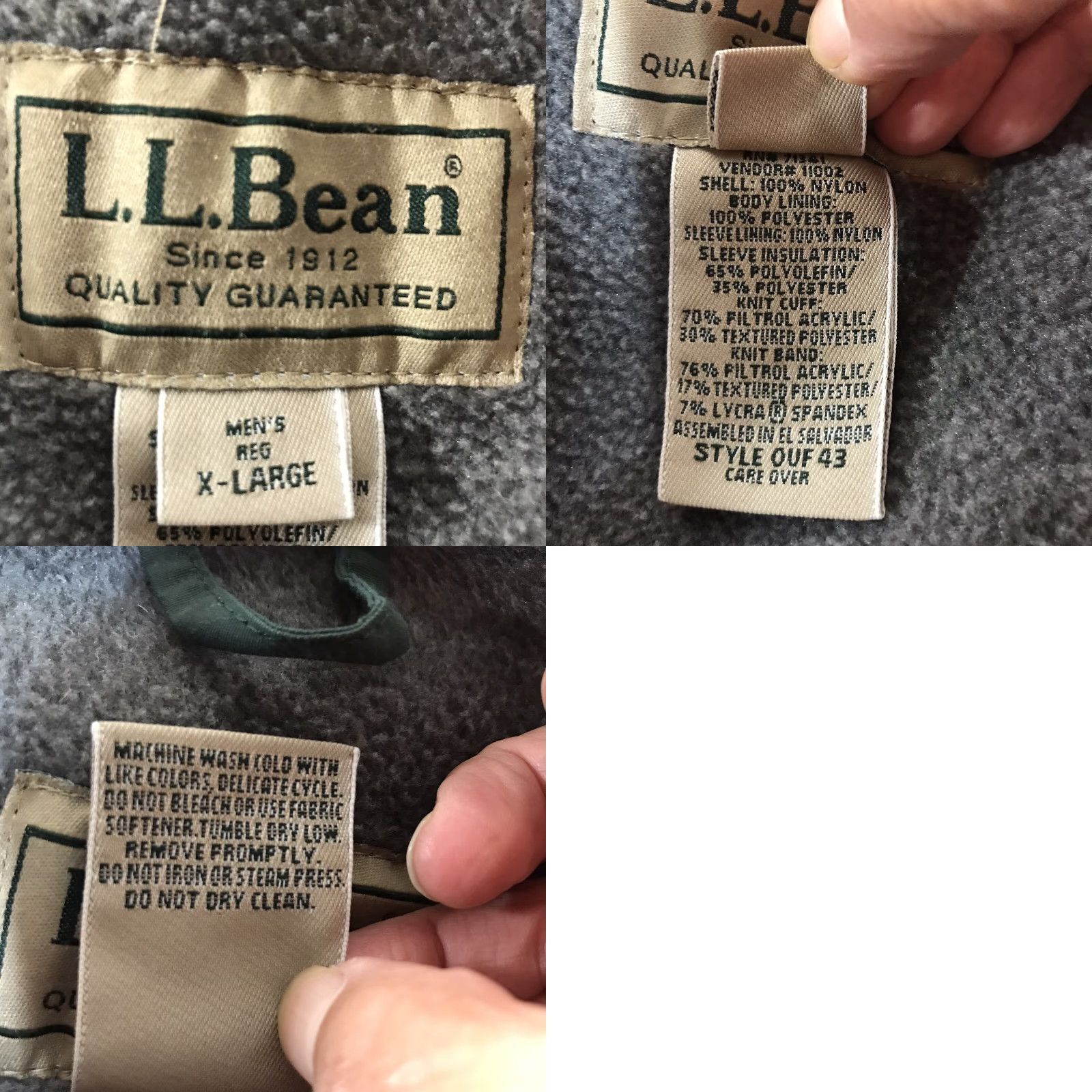 Vintage LL Bean Green Fleece Lined Full Zip Jacket Mens Size XL Size US XL / EU 56 / 4 - 8 Thumbnail