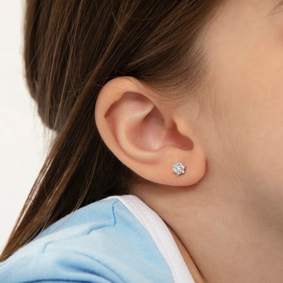 Other CZ Cluster Flower Clear Earrings - Sterling Silver Size ONE SIZE - 3 Thumbnail