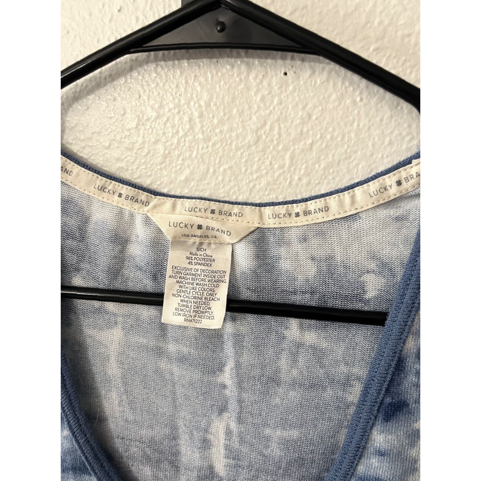 Lucky Brand Lucky Brand Sleep Shirt Small Blue Tie Dye Tank Tee Lounge Womens S/S Sleeveless Tie Blue Stars Cotton, Modal Nightwear Shirt Womens S Size S / US 4 / IT 40 - 3 Thumbnail