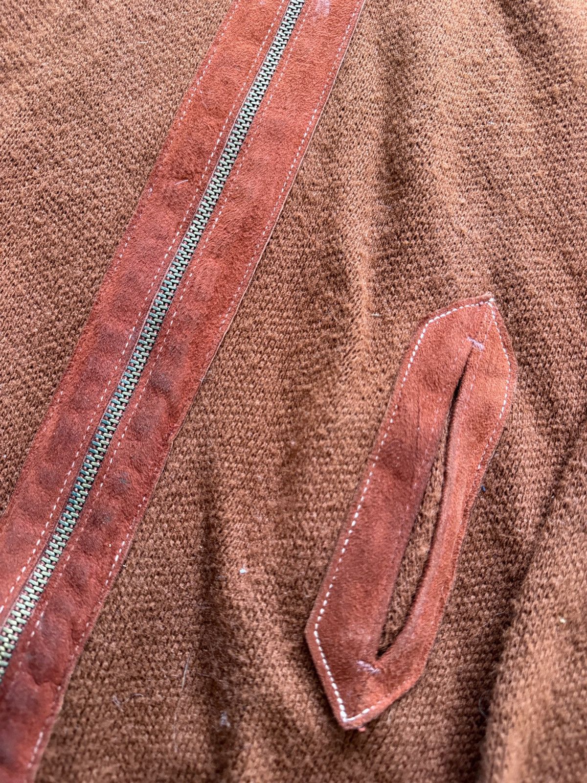Vintage Vintage 60s Acrylic Suede Zip Up Sweater Size US M / EU 48-50 / 2 - 5 Thumbnail
