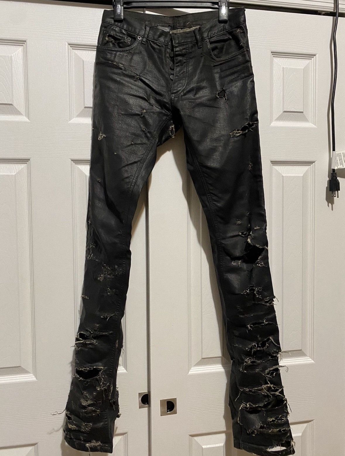 Dior Dior SS04 “Strip” Destroyed Waxed Denim Size US 30 / EU 46 - 2 Thumbnail
