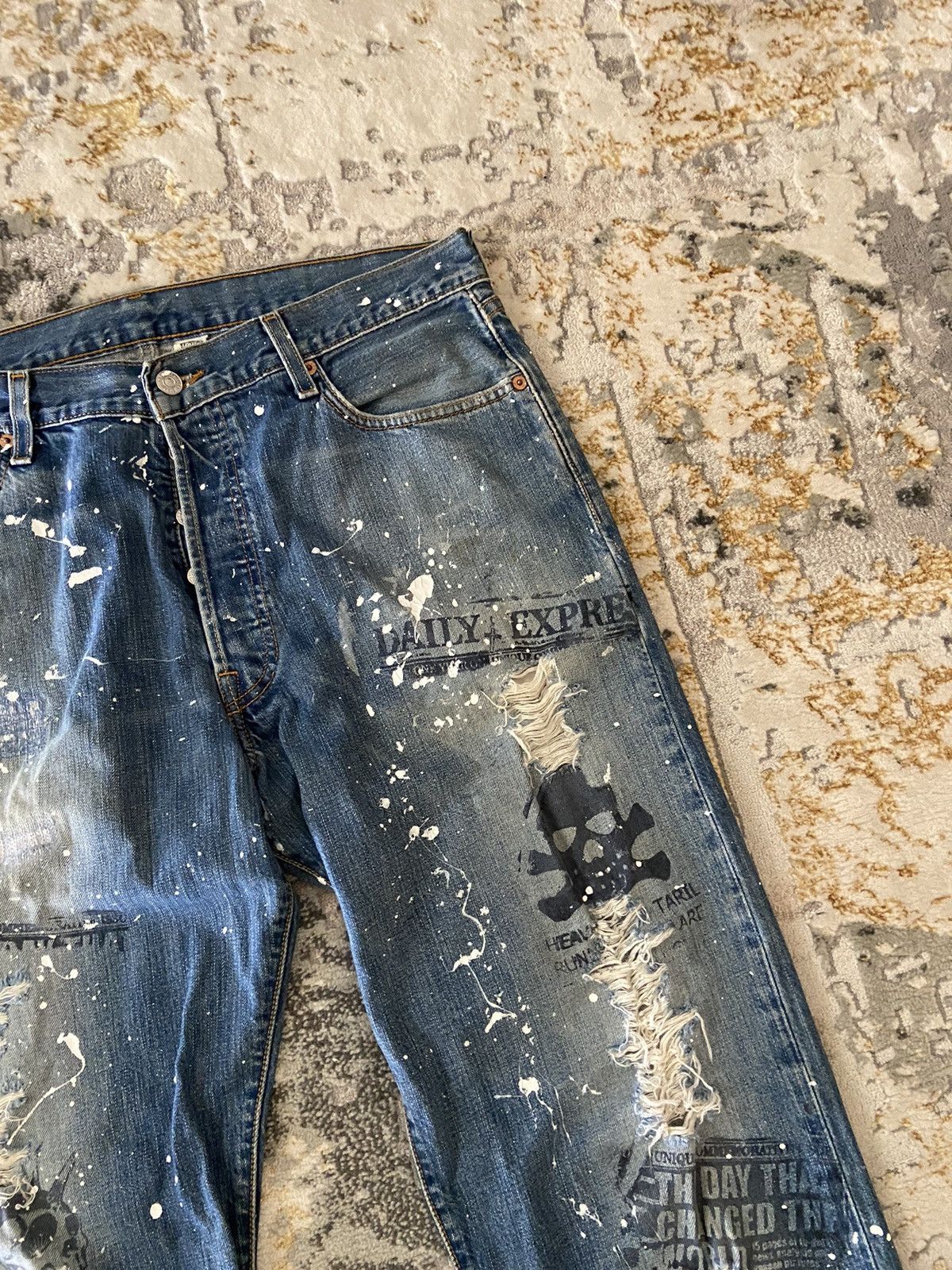 Levi's Vintage Levis Ripped Distressed Grunge Levis Stonewashed Size US 36 / EU 52 - 4 Thumbnail
