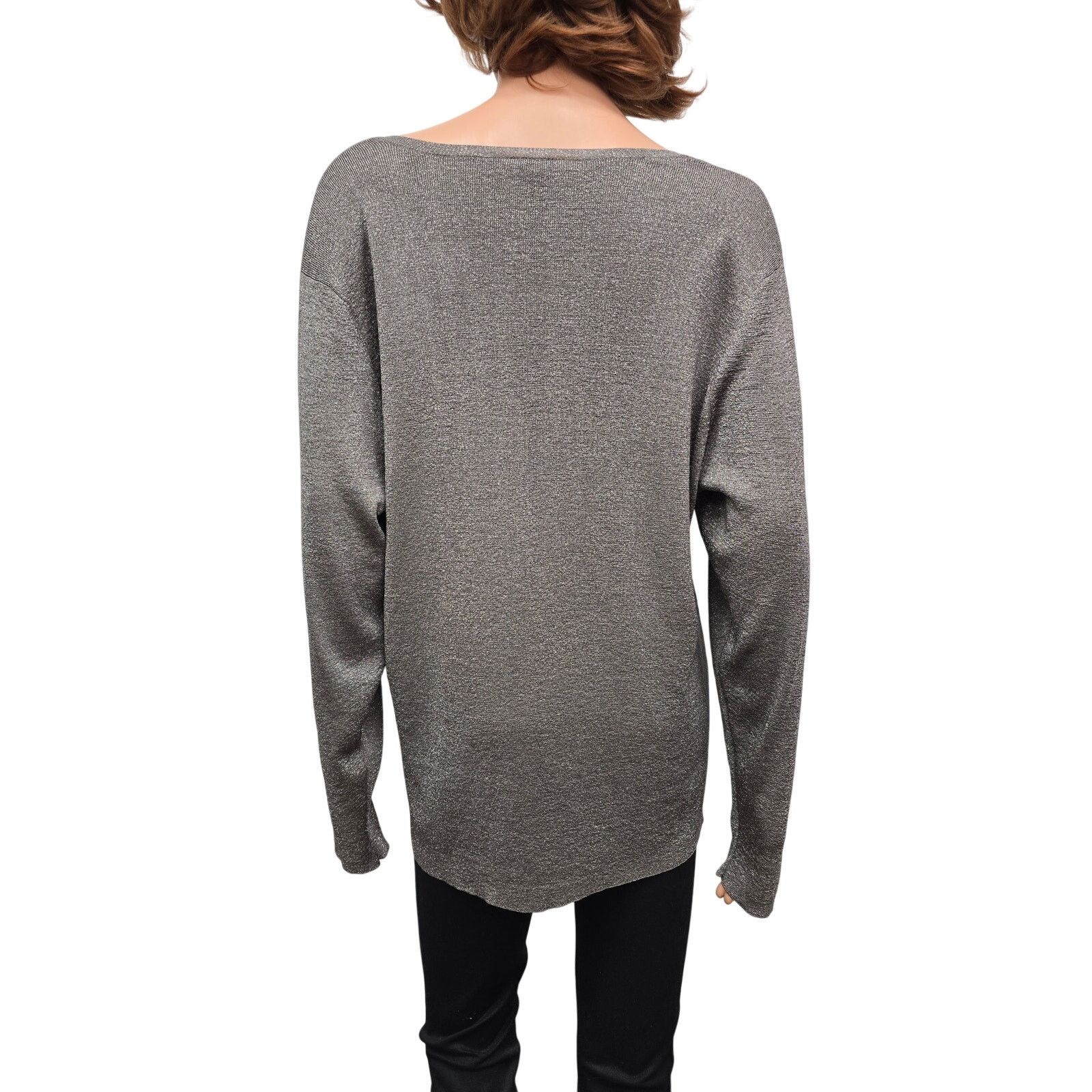 Eileen Fisher Eileen Fisher Shimmer Sweater Italian yarn 1X Metallic Silve Size XL / US 12-14 / IT 48-50 - 11 Thumbnail
