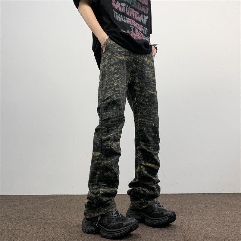 Japanese Brand × Jean Retro loose camouflage casual micro flared jeans Size US 30 / EU 46 - 2 Thumbnail