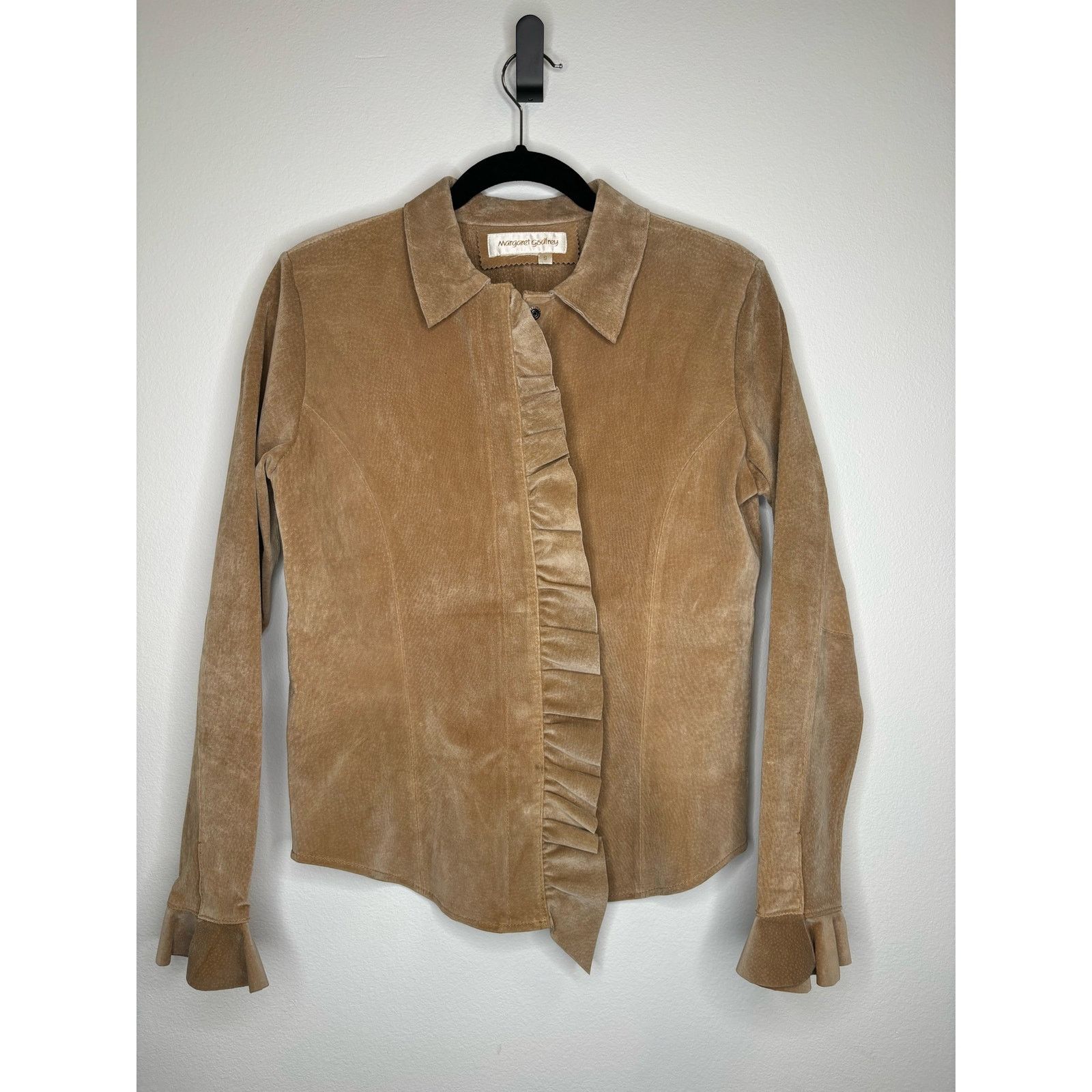 Vintage Margaret Godfrey vintage suede jacket with ruffle detail￼ Size M / US 6-8 / IT 42-44 - 1 Thumbnail
