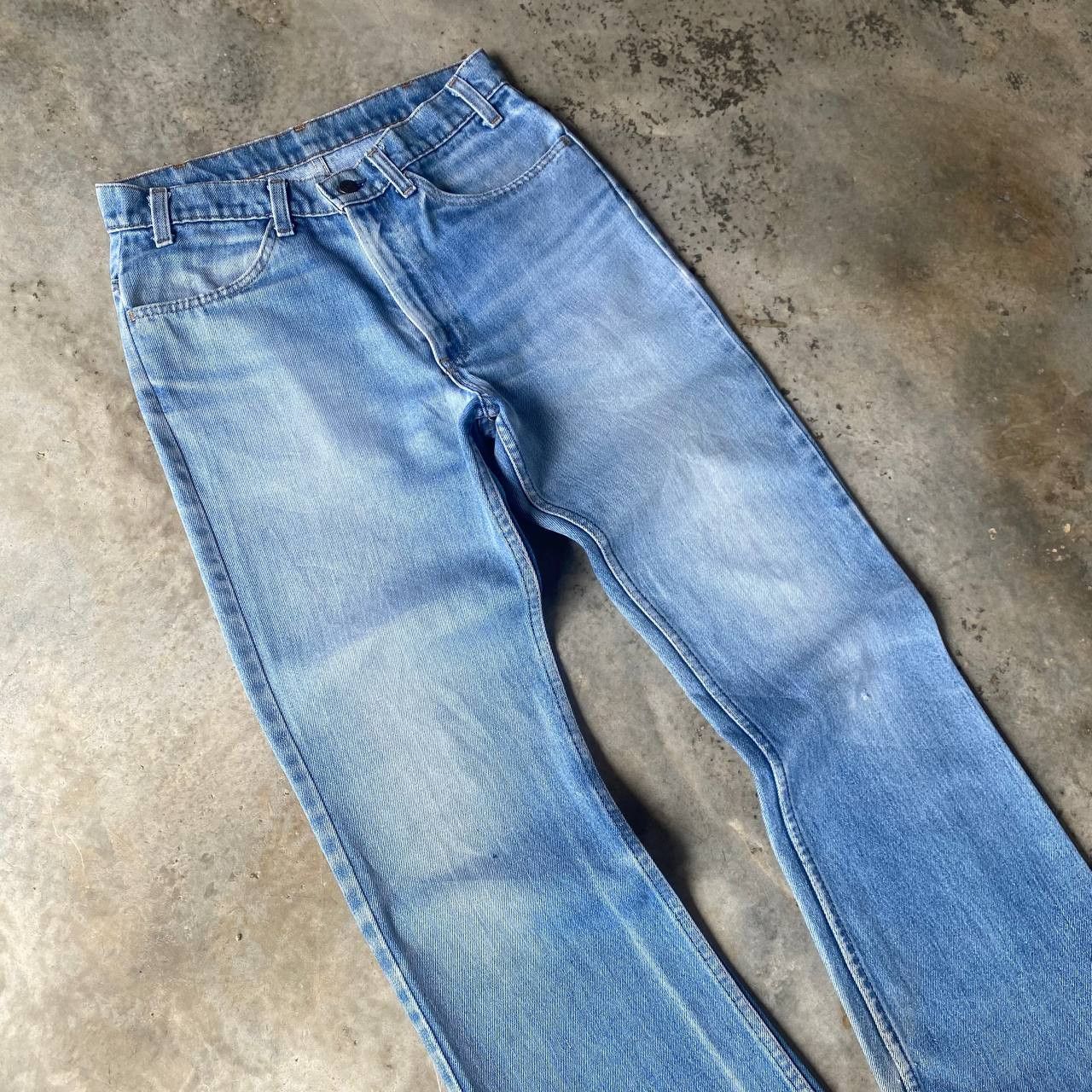 Levi's Vintage Clothing RARE 1970S LEVIS 646 ORANGE TAG FLARED BLUE WASH FRAYED HEM Size US 30 / EU 46 - 6 Thumbnail