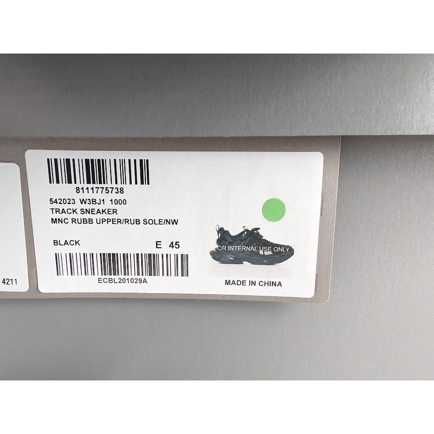 Balenciaga o1rshd1 Rubber Sole Track Sneaker in Black Size US 12 / EU 45 - 14 Thumbnail
