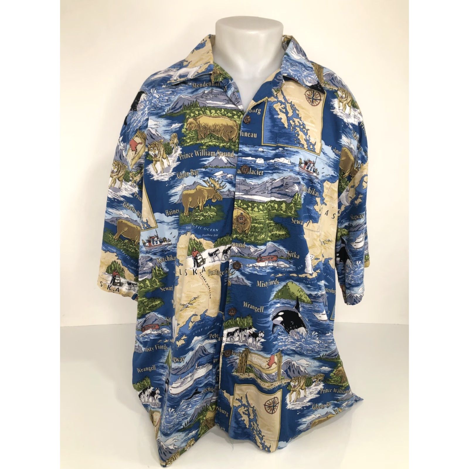 Vintage DAVID CAREY Originals ALASKA THEME Mens 3XL Shirt Size US XXL / EU 58 / 5 - 2 Thumbnail