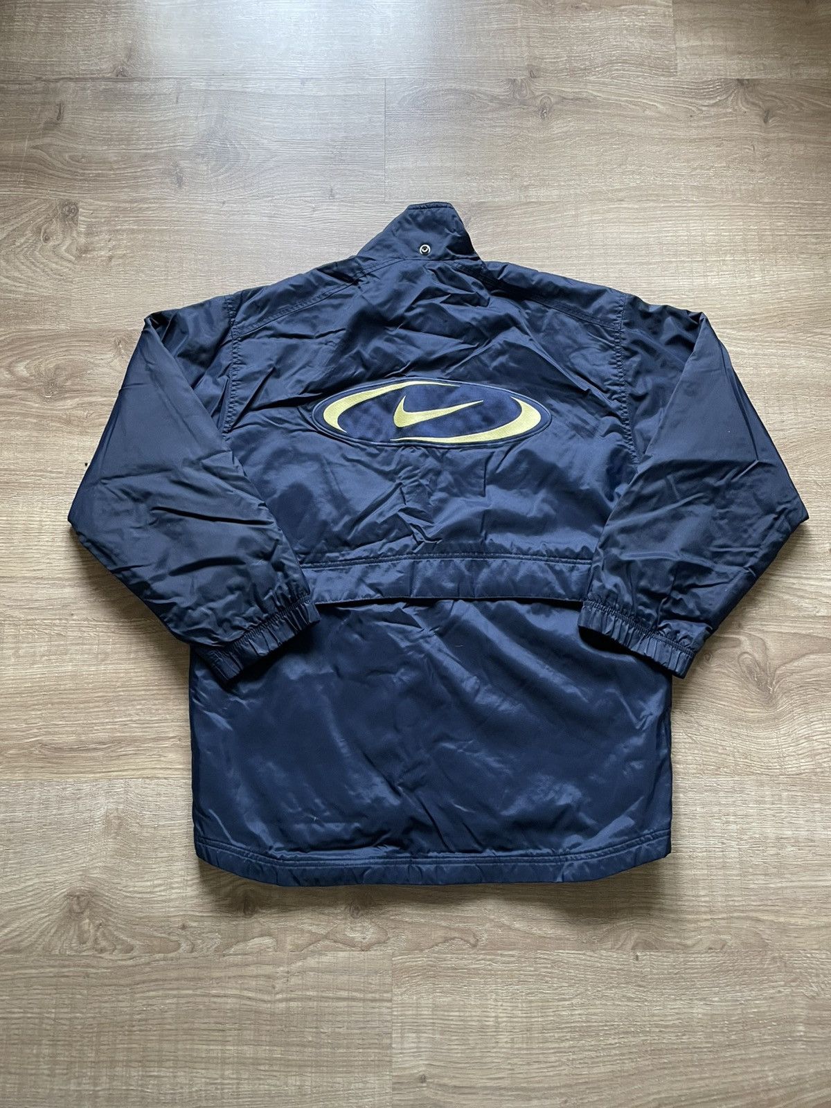 Vintage 90s Nike Swoosh Logo Accent Quilted Coat Jacket