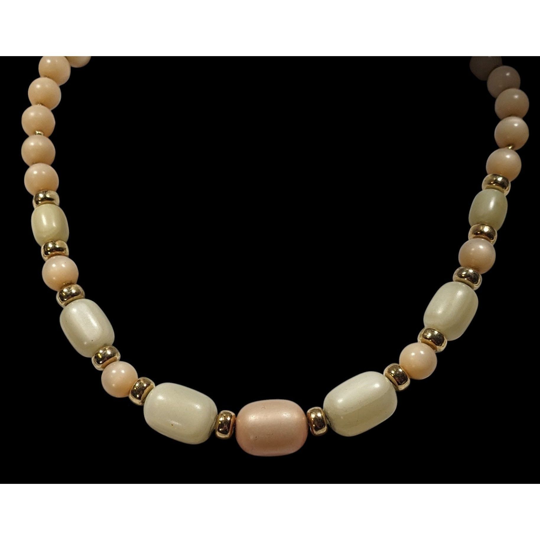 Other Vintage Napier Pastel Satin Finish Beaded Necklace With Gold Size ONE SIZE - 2 Thumbnail