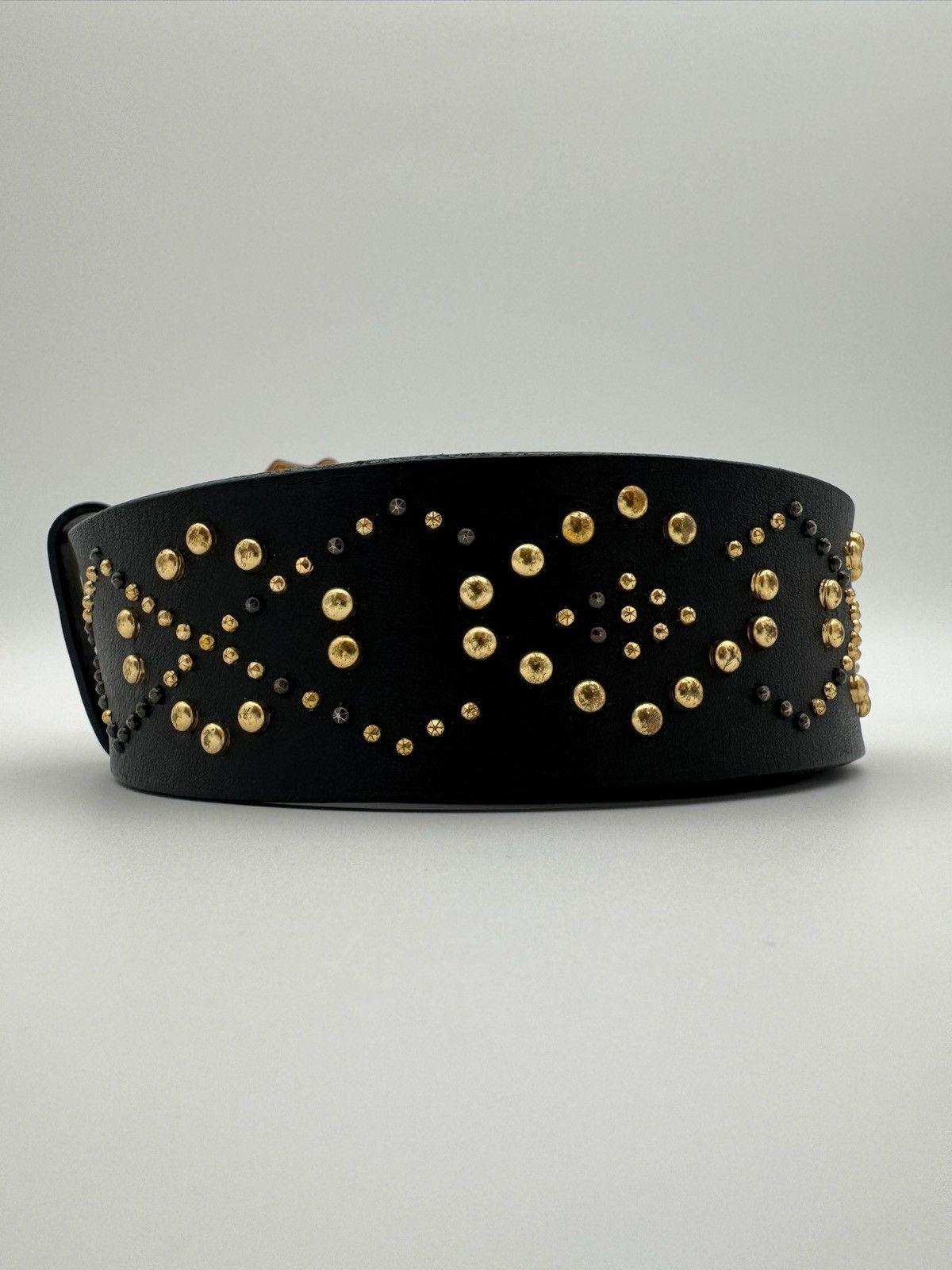 Versace Versace La Medusa Embellished Leather Studded Belt Size 40 - 5 Thumbnail
