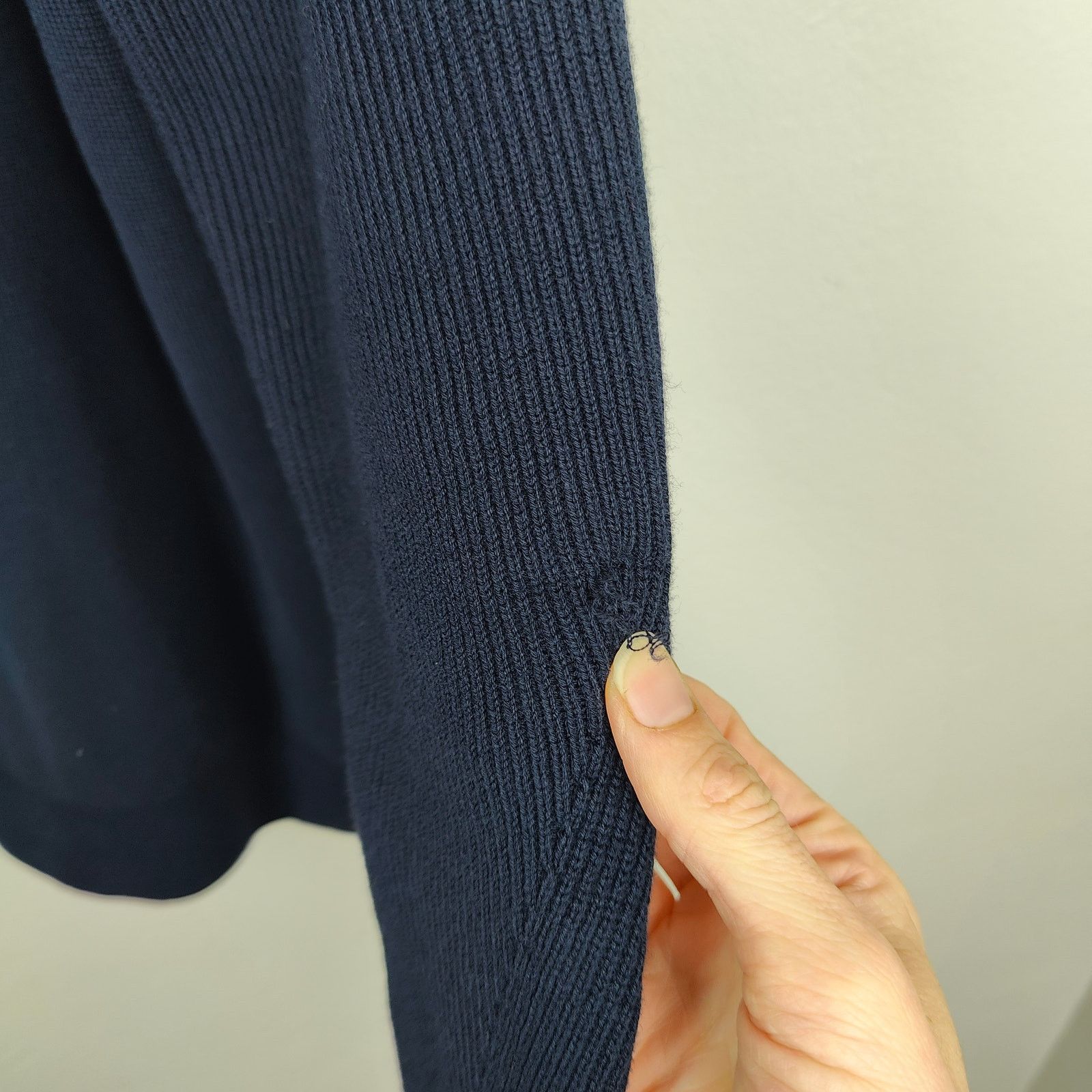 Theory Theory Walton 1/4 Zip Sweater Mens XL Navy Blue Cotton Size US XL / EU 56 / 4 - 3 Thumbnail