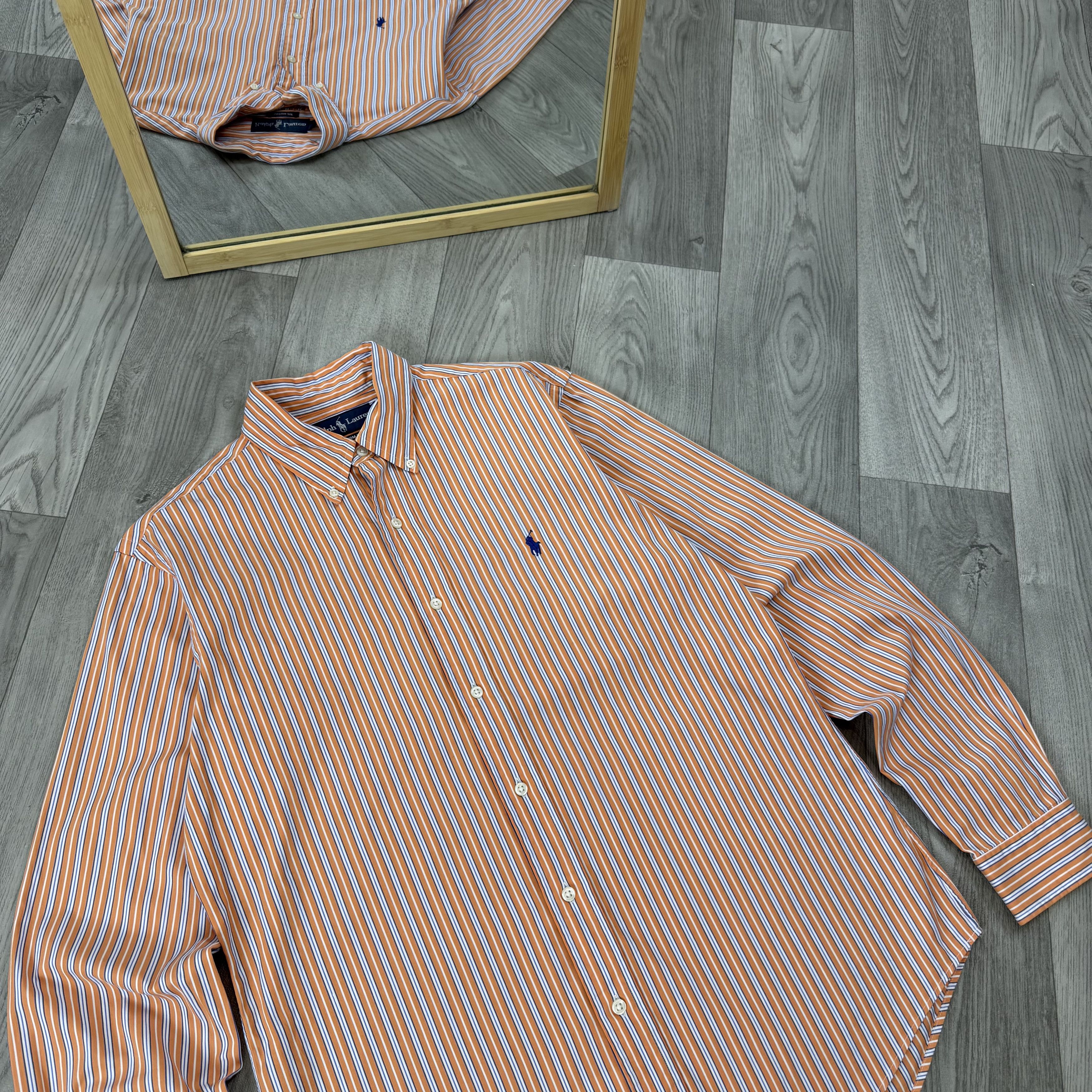 Polo Ralph Lauren Vintage Polo Ralph Lauren 90s Orange Striped Button Up Shirt Size US M / EU 48-50 / 2 - 5 Thumbnail