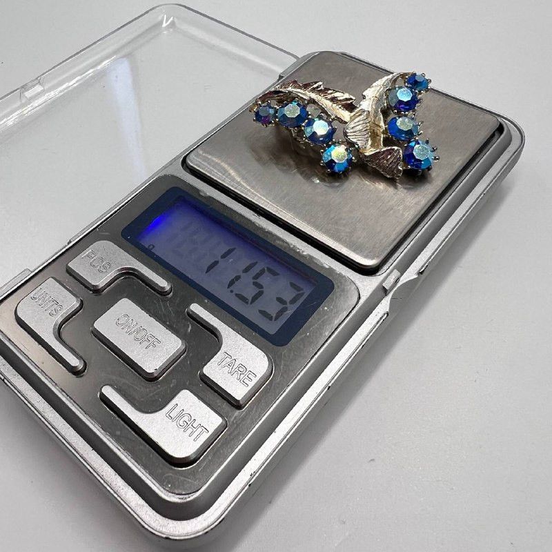 Vintage Vintage Clip On Earrings | Blue Aurora Borealis Rhinestones Size ONE SIZE - 5 Thumbnail