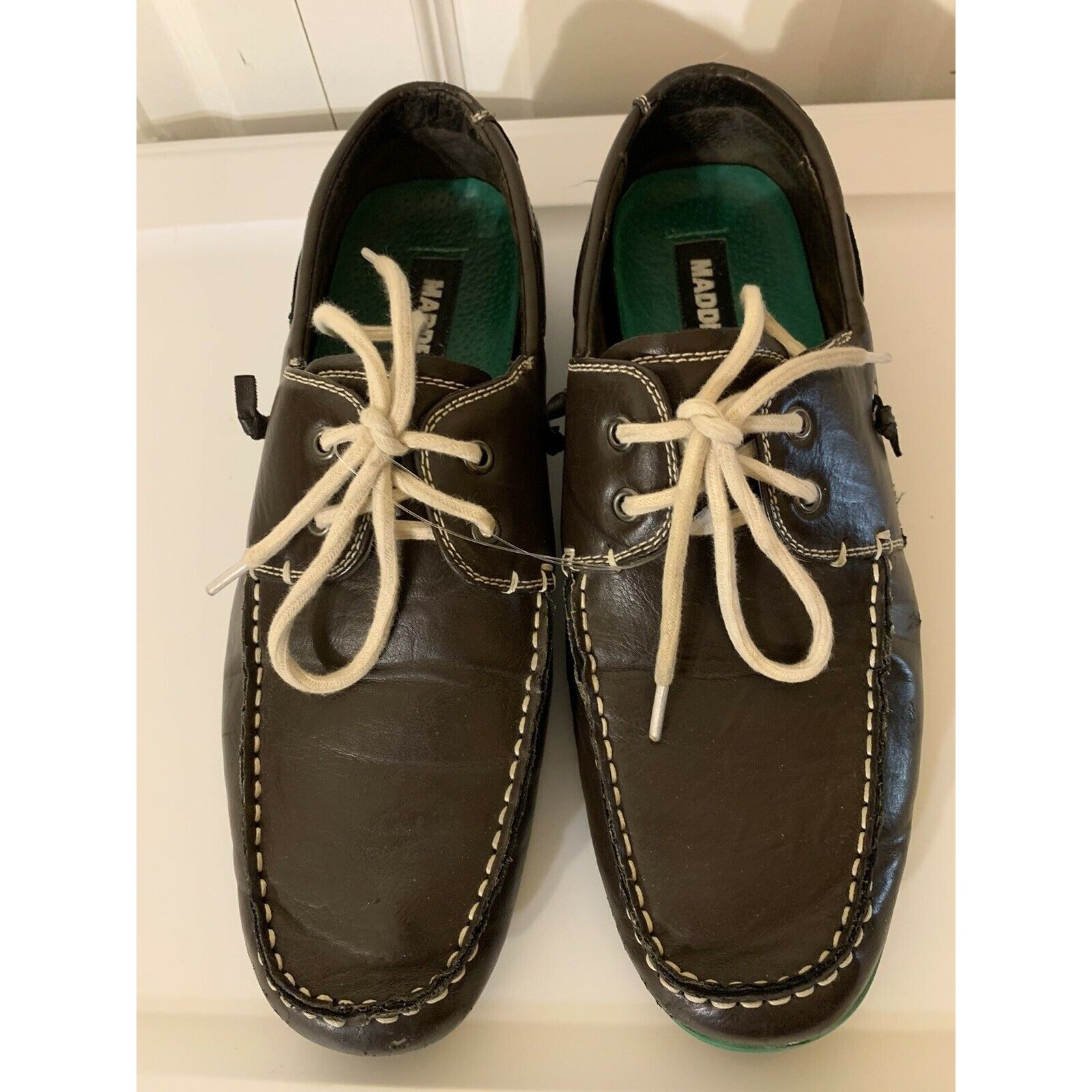 Madden NYC Madden "Gamer" Brown Leather Lined Boat Shoes Men’s Sz 10 Size US 10 / EU 43 - 3 Thumbnail