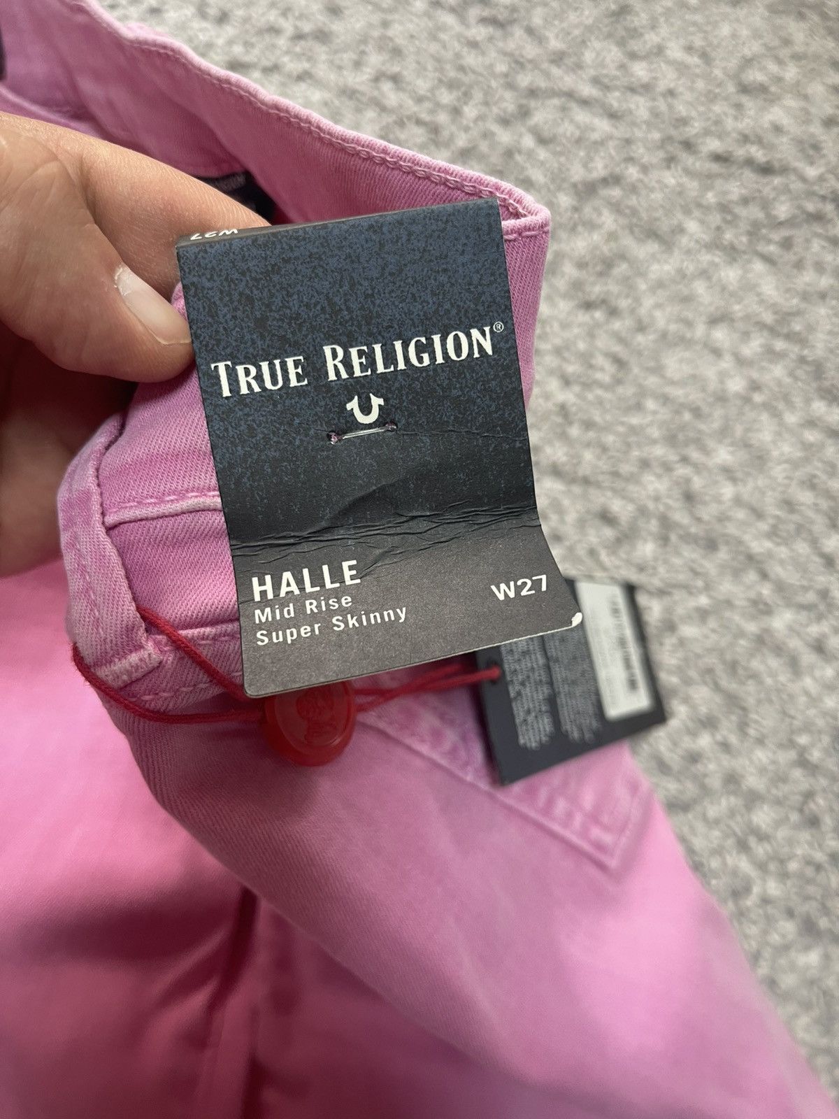 True Religion True Religion Halle Mid Rise Super Skinny NEW Pink size 27 Size 26" / US 2 / IT 38 - 19 Thumbnail