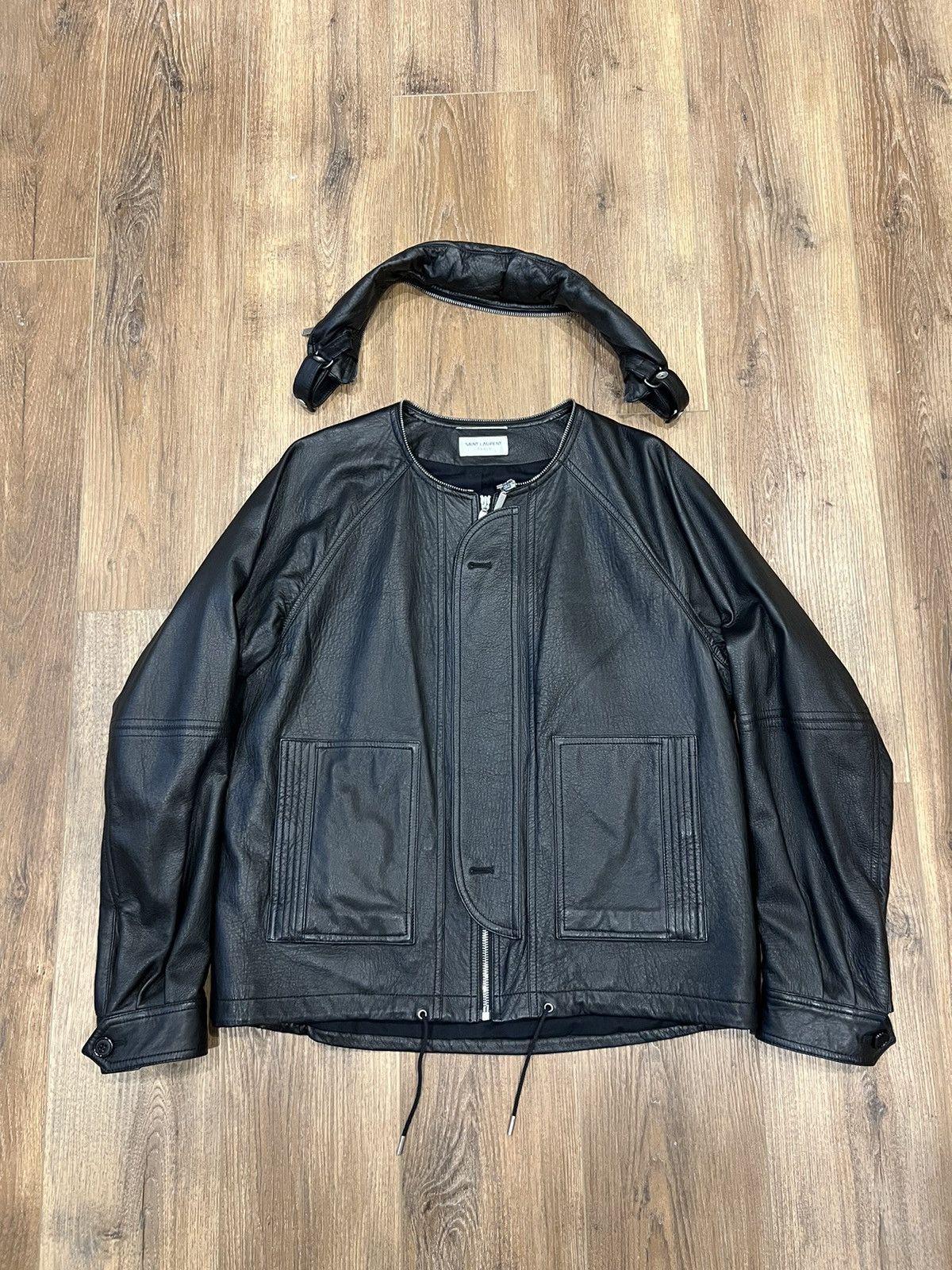 Saint Laurent Paris Lamb Skin Bomber Jacket Size US L / EU 52-54 / 3 - 6 Thumbnail