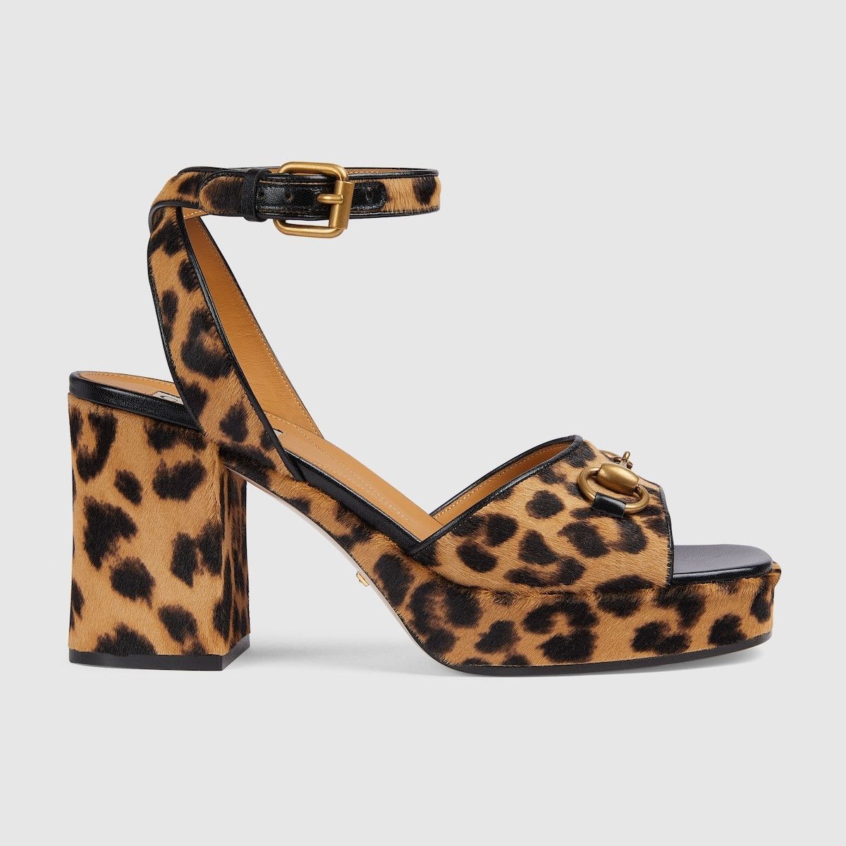 Gucci o1s1wg110425 Women's Horsebit Sandals in Leopard Size US 8.5 / IT 38.5 - 1 Thumbnail