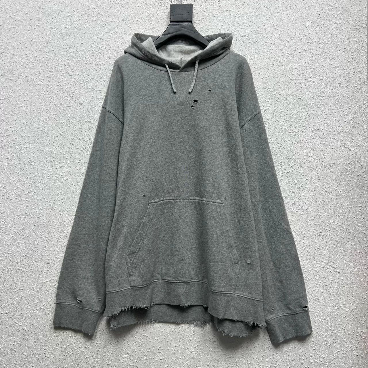 Givenchy Givenchy Light Gray Distressed Hooded Sweatshirt Size US M / EU 48-50 / 2 - 1 Thumbnail