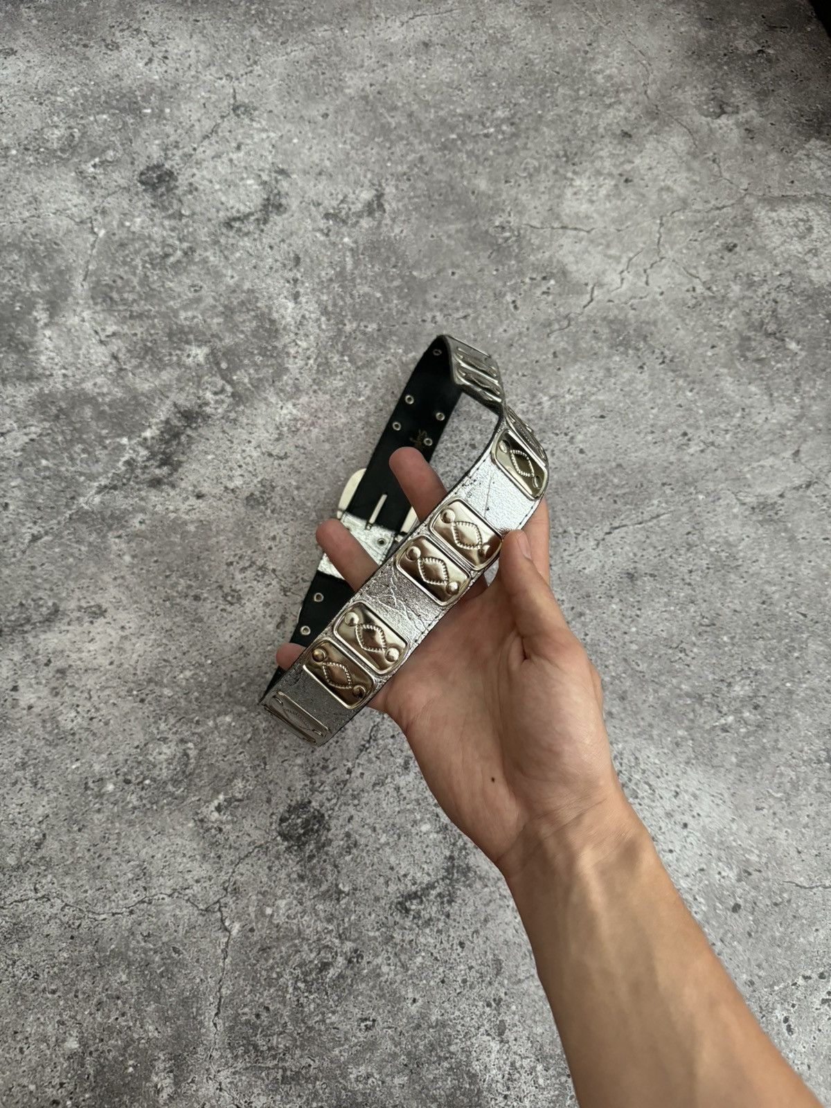 Vintage Vintage Y2K silver shiny leather belt Size ONE SIZE - 10 Thumbnail