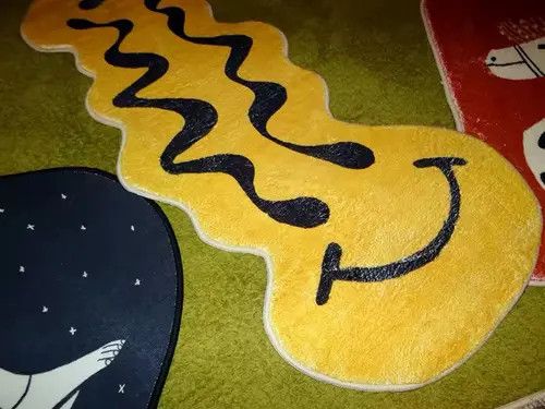 Handmade Smile Face Cartoon Bedroom Carpet Rug Size ONE SIZE - 4 Thumbnail