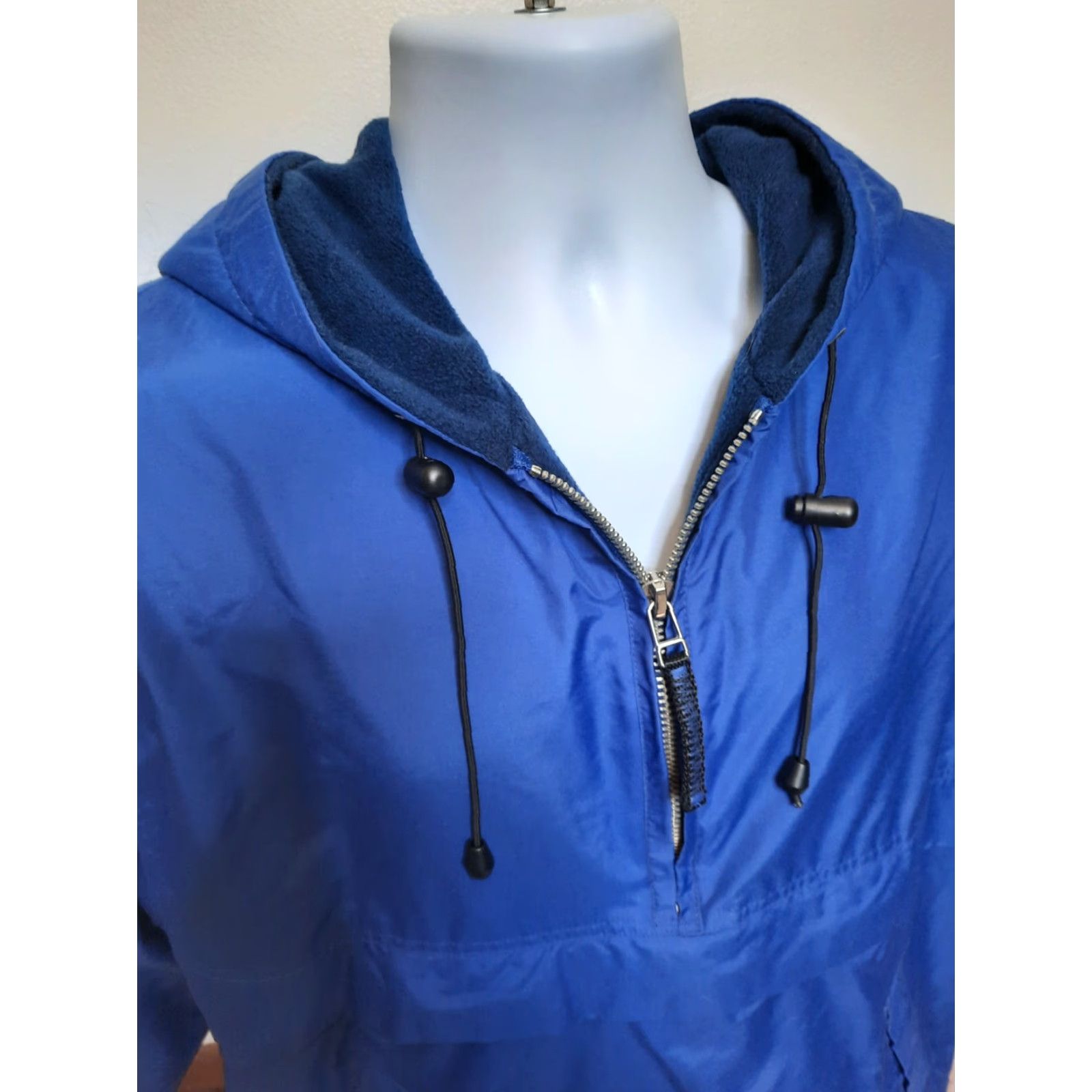 Brooks Brothers Brooks Brothers Windbreaker Jacket Fleece Lined 1/4 Zip Hooded Blue S Men Size US S / EU 44-46 / 1 - 4 Thumbnail