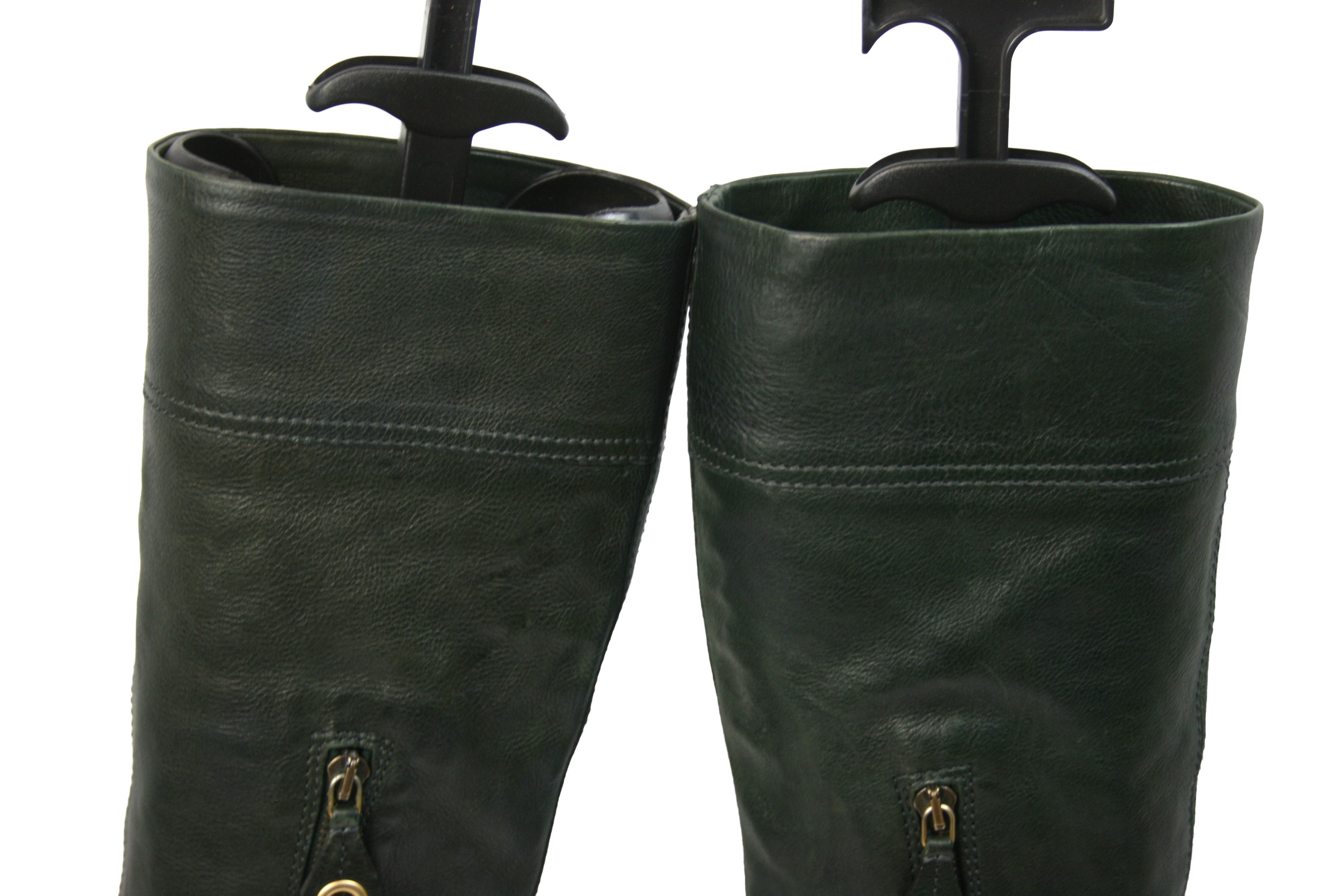 Car Shoe By Prada Biker Riding Knee High Boots Size US 7.5 / IT 37.5 - 12 Thumbnail