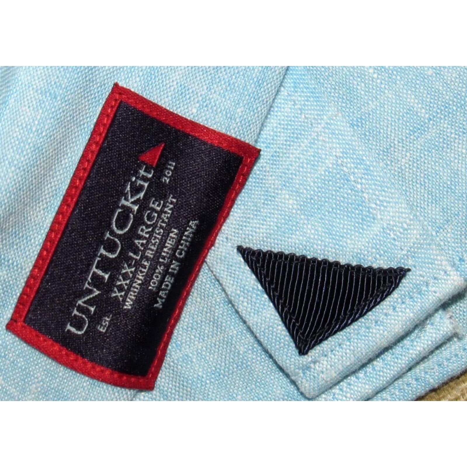 UNTUCKit UNTUCKIT Blue Linen Long Sleeve Button-Down Shirt 3XL Mens Size US XXL / EU 58 / 5 - 3 Thumbnail