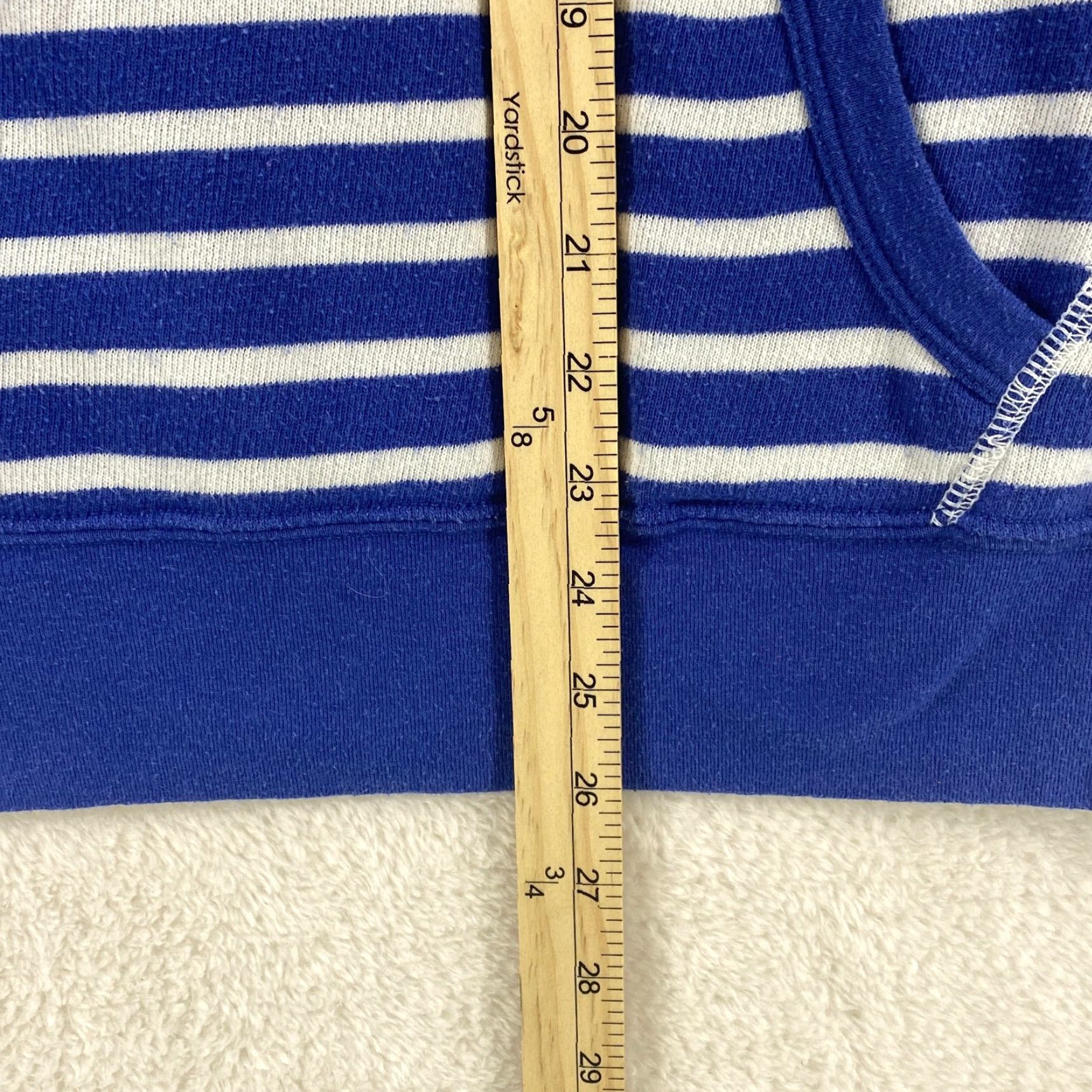 Polo Ralph Lauren VINTAGE Polo Ralph Lauren Blue White Hoodie Sweatshirt Pullover Pockets Mens M Size US M / EU 48-50 / 2 - 6 Thumbnail