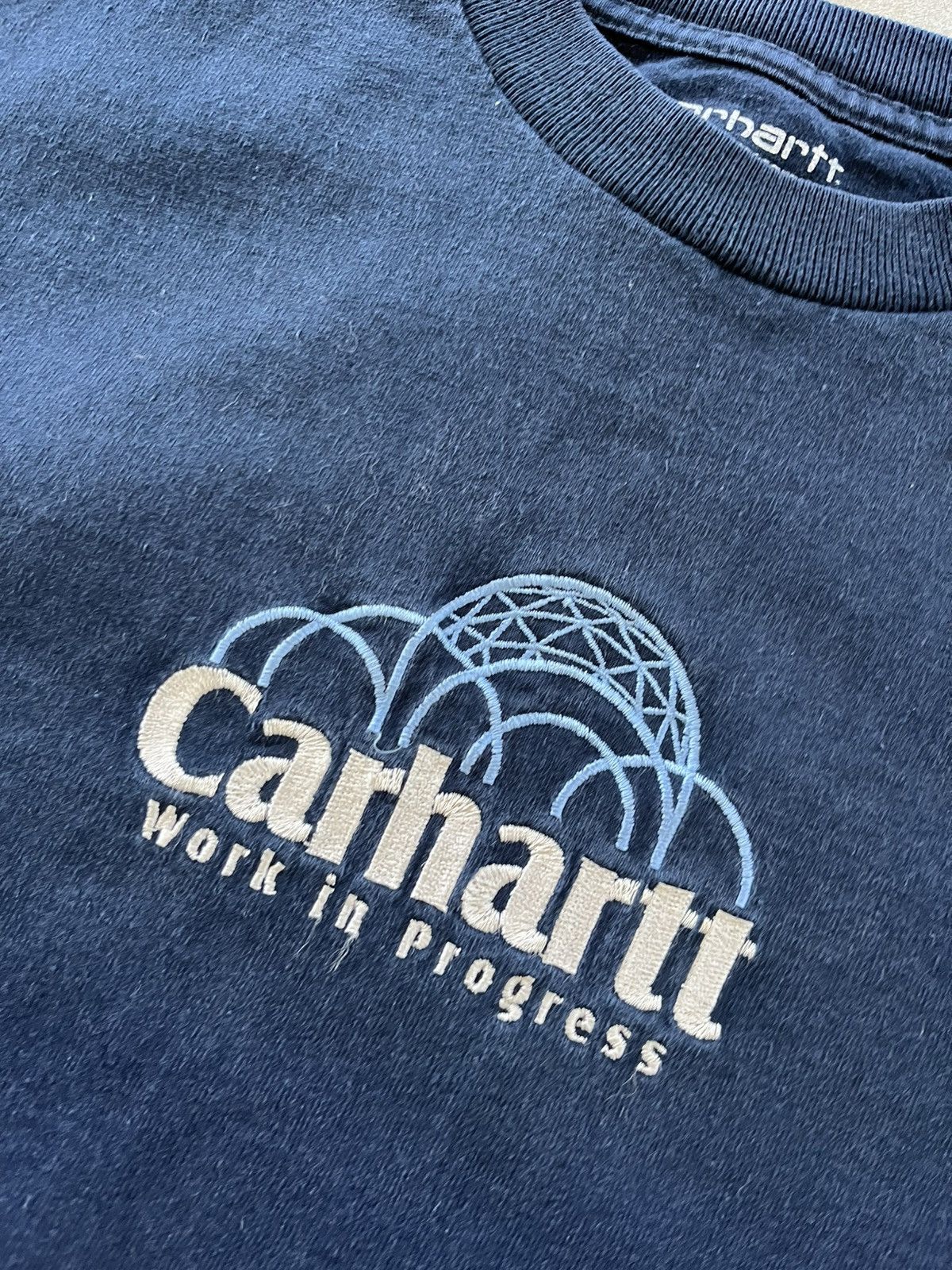 Carhartt Vintage Carhartt Cropped TShirt Navy Y2K Workwear Avantgarde Size M / US 6-8 / IT 42-44 - 7 Thumbnail