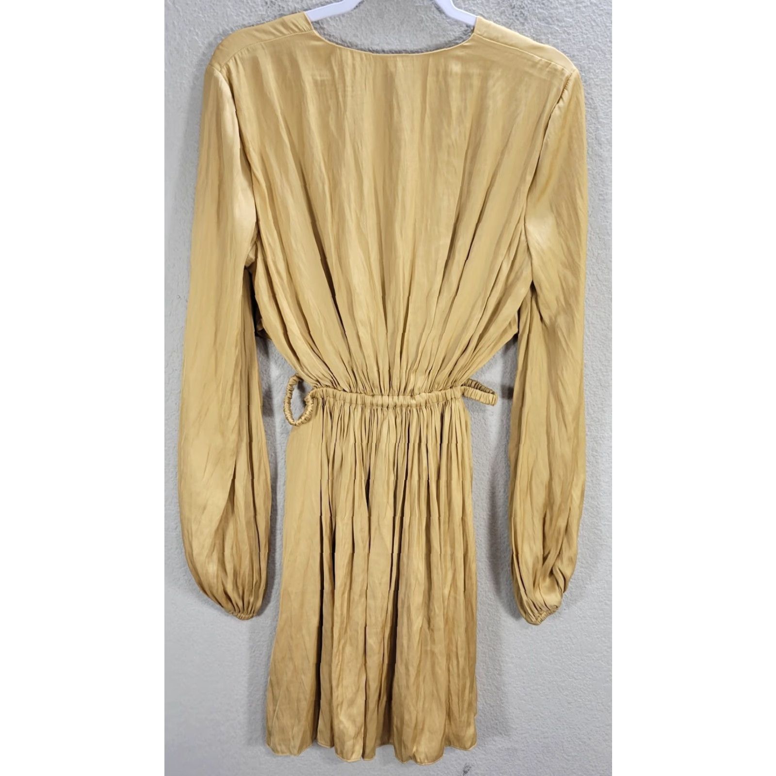 Halston Halston Leila Dress in Techno-Satin Cross Front Cocktail Sz 6 NWT Tan Size M / US 6-8 / IT 42-44 - 6 Thumbnail