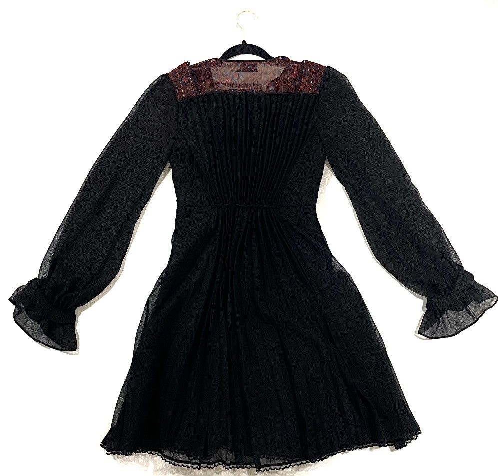 Coach Coach 1941 NWT Print Pleated Dress With Neck Tie Black Size XS / US 0-2 / IT 36-38 - 2 Thumbnail