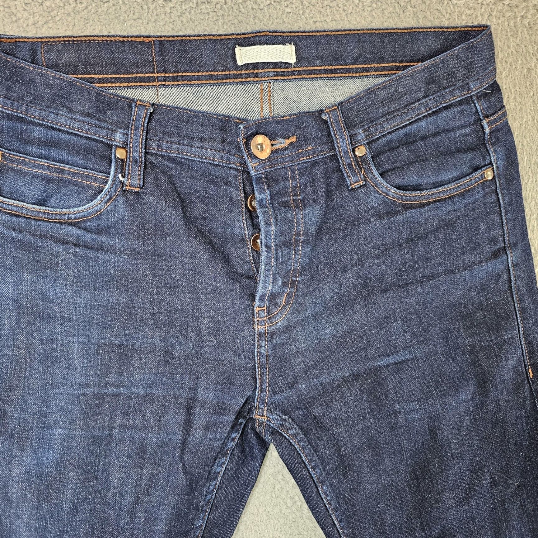 The Unbranded Brand UB422 Jeans Mens 32x30 Tight Fit 11oz Selvedge Raw Blue The Unbranded Brand Jeans Slim 5-Pocket Button Fly Denim Outdoors Mens Size US 32 / EU 48 - 2 Thumbnail