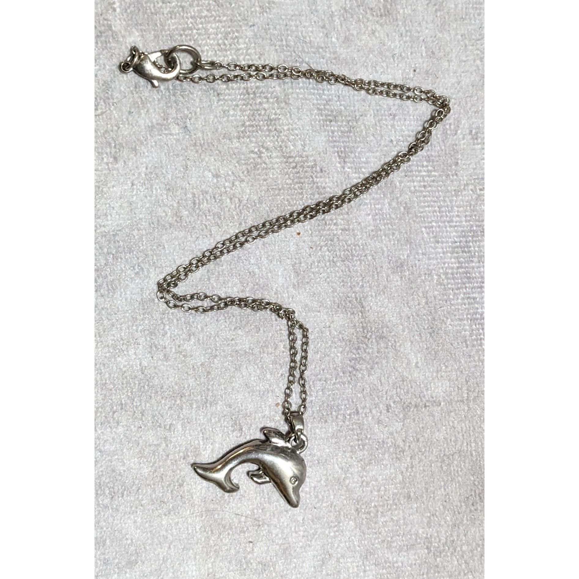 Other Reversible Silver Rhinestone Dolphin Necklace Size ONE SIZE - 14 Thumbnail