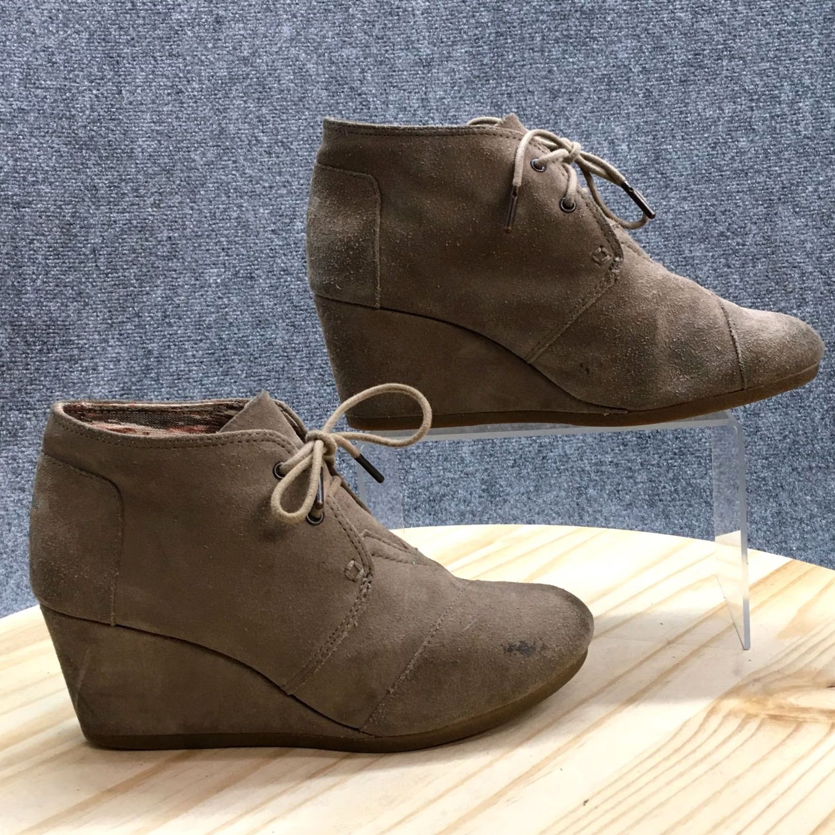 Toms TOMS Boots Women Chukka Wedge Brown Faux Suede Round Toe Casual Comfort Boots Mens? Size US 8 / IT 38 - 2 Thumbnail