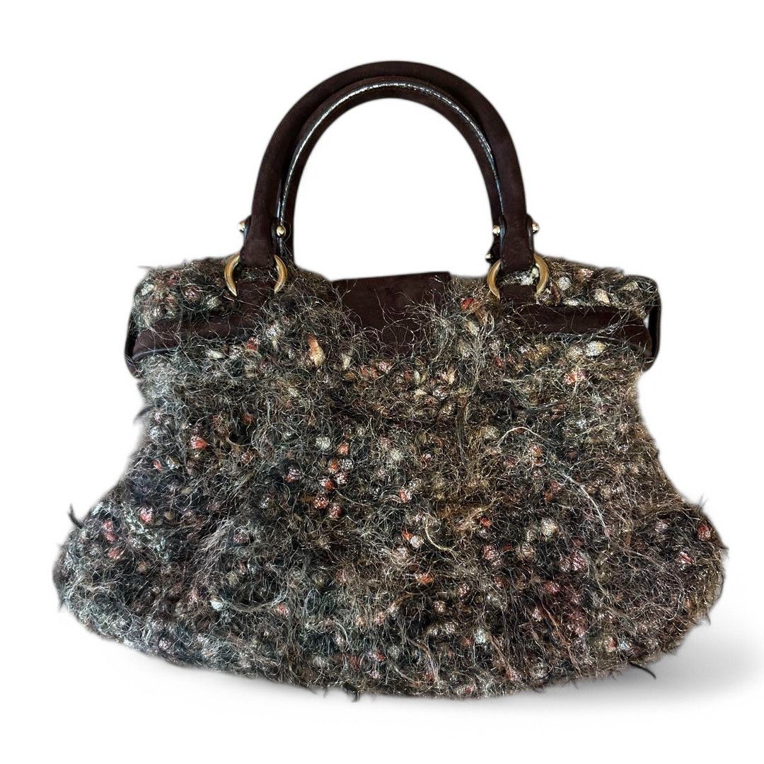 Salvatore Ferragamo Salvatore Ferragamo - Gancini Marisa Tweed Handbag Fur Size ONE SIZE - 3 Thumbnail