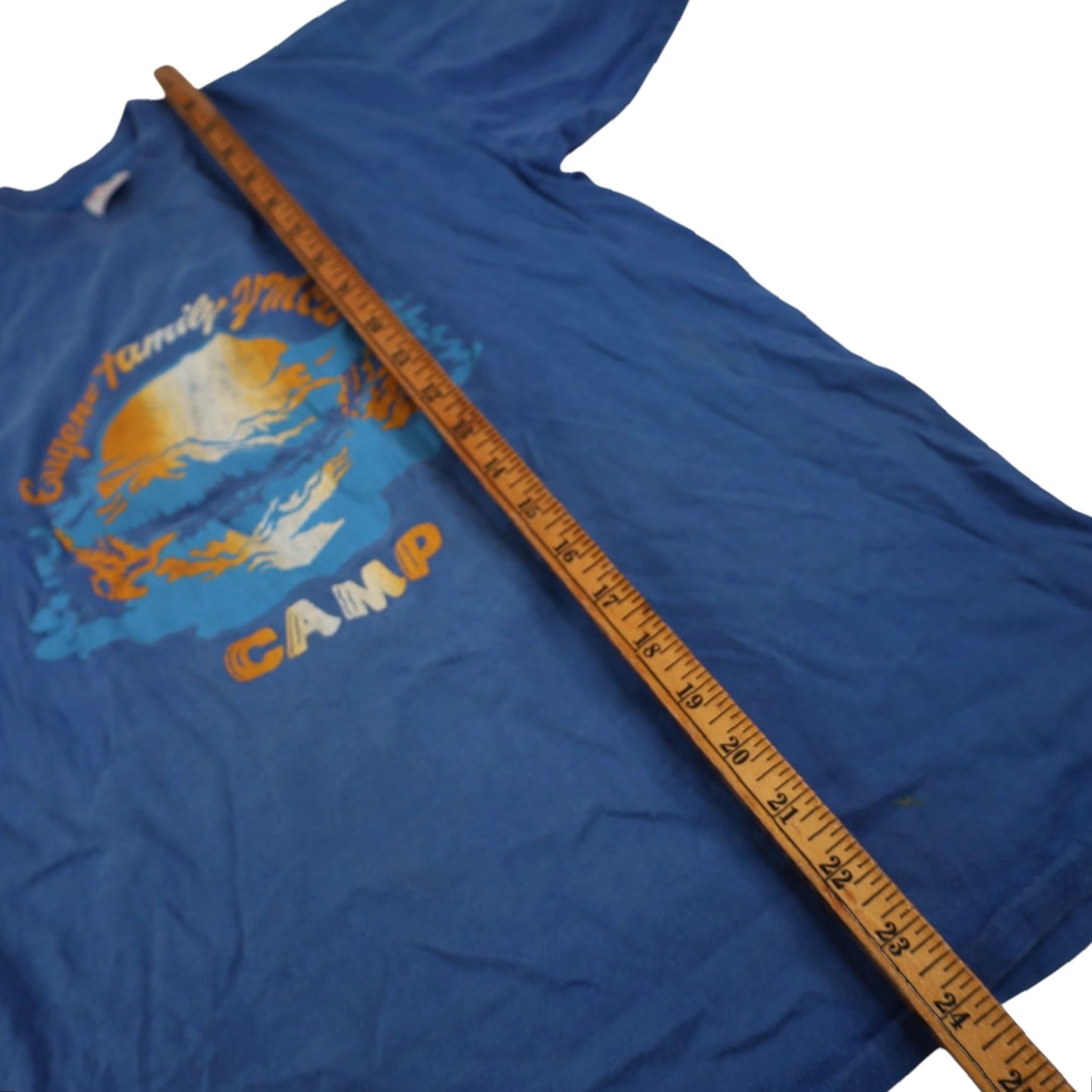 Vintage VINTAGE True Eugene Family YMCA Camp Mens Medium Graphic T Shirt Blue Size US M / EU 48-50 / 2 - 8 Thumbnail