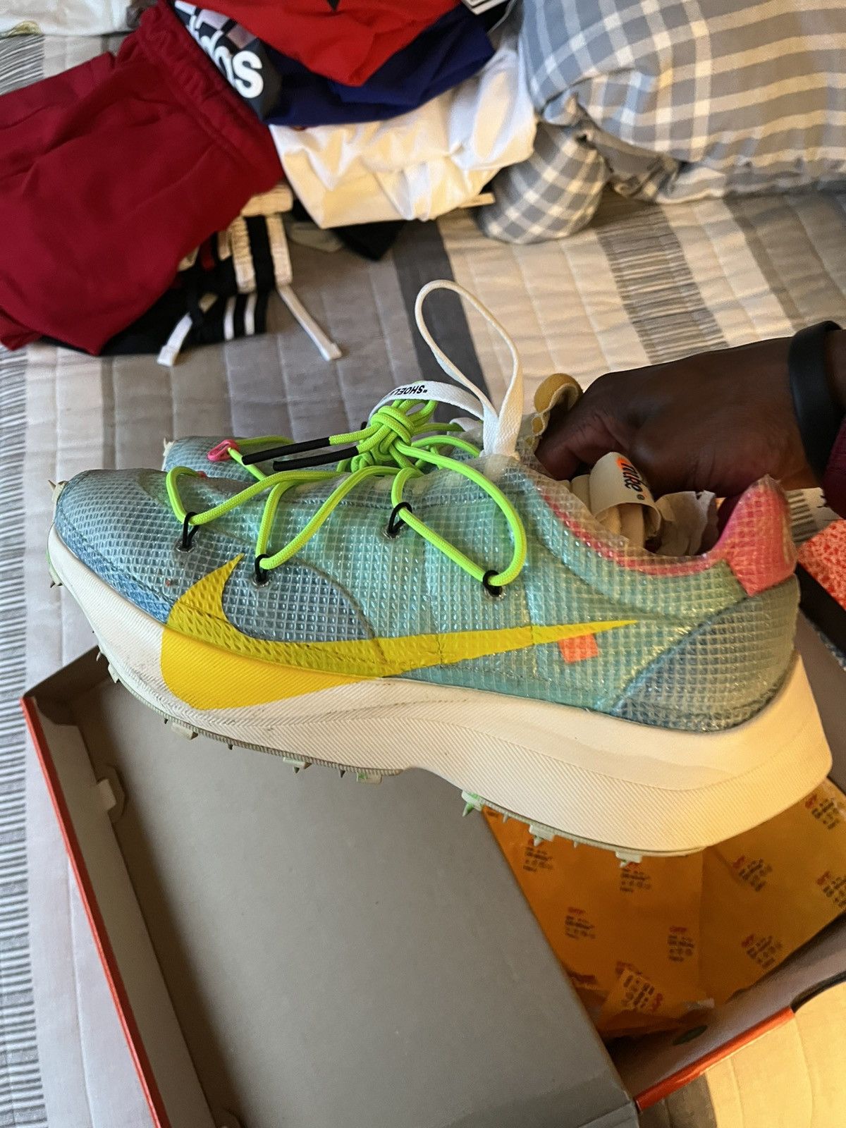 Nike Nike X Off White Light Blue Vapor Street Size US 12 / EU 45 - 8 Thumbnail