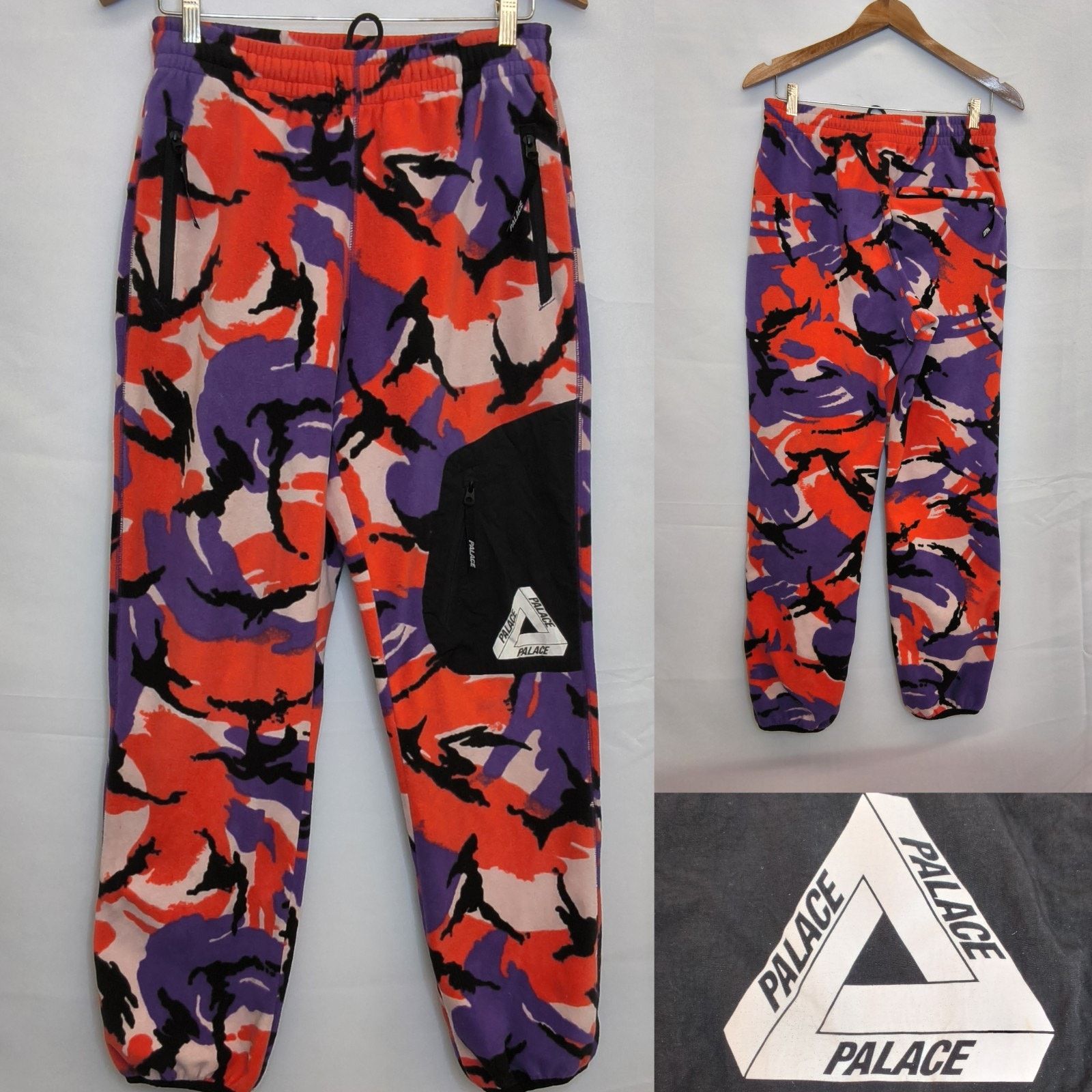 Palace Palace P-Surgent Fleece Joggers Men's M Orange/Purple Camo Size US 30 / EU 46 - 1 Thumbnail