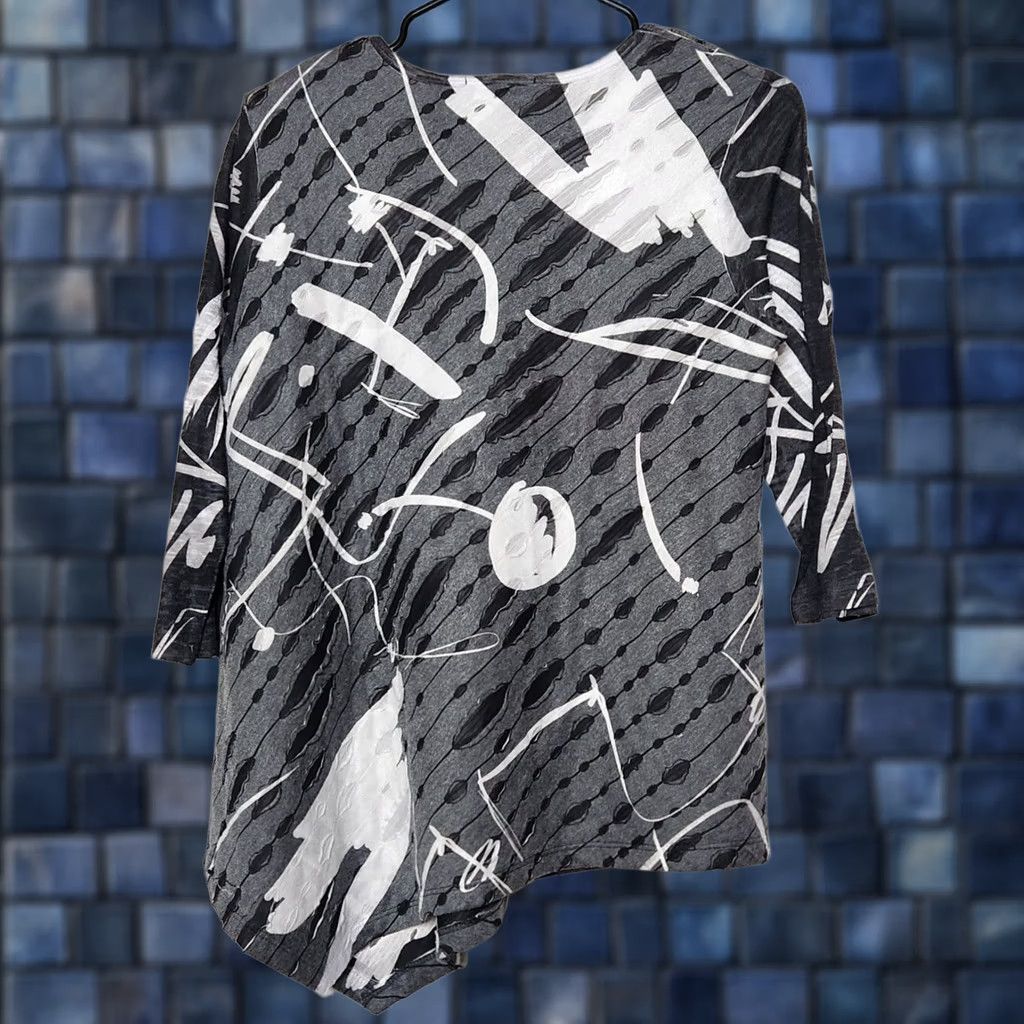 Vintage Jess & Jane Womens Blouse 3/4 Sleeve Shirt Gray S Size S / US 4 / IT 40 - 1 Thumbnail