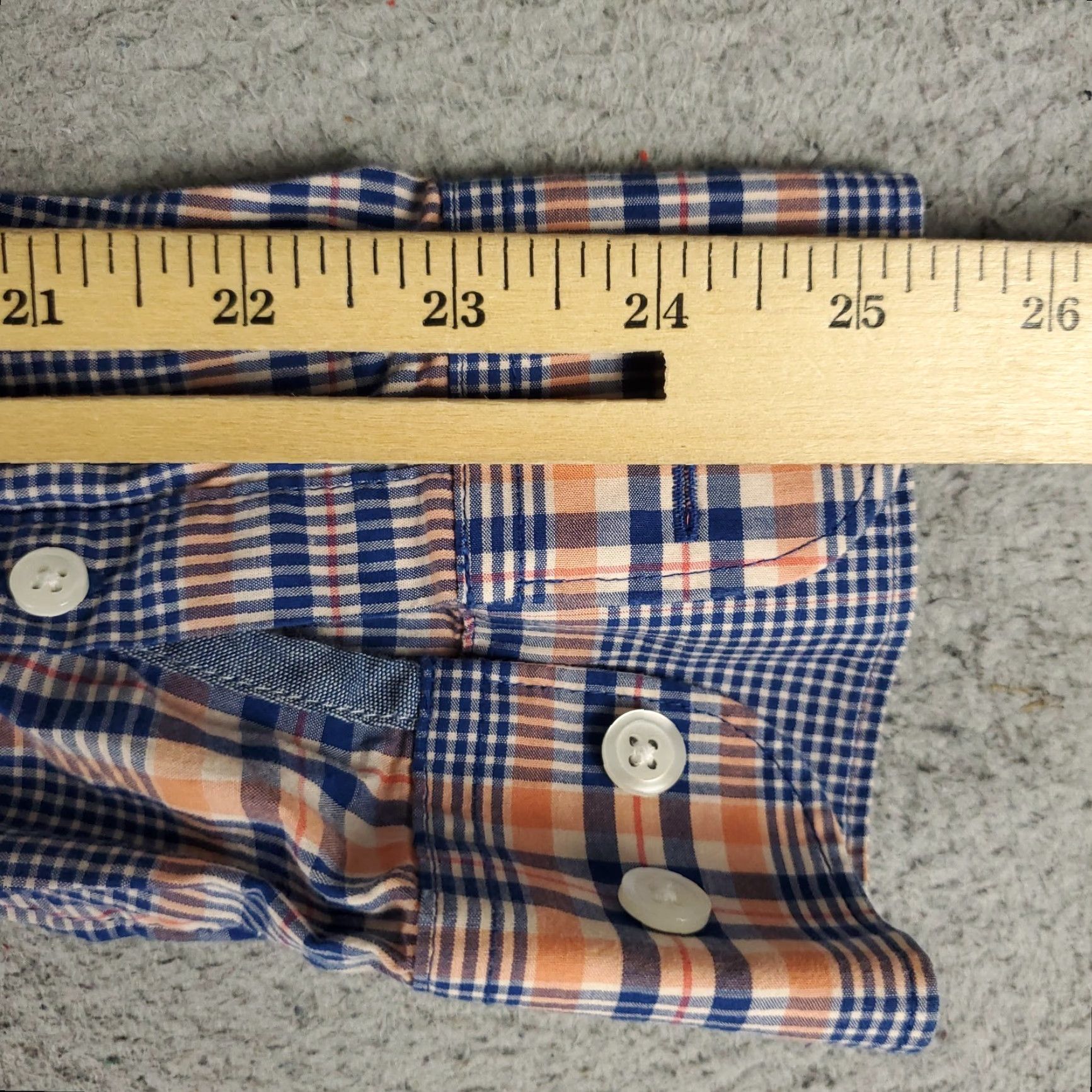 Original Penguin Original Penguin Men's Plaid Shirt Long Sleeve Blue Orange Casual Button Up Size Large Size US L / EU 52-54 / 3 - 6 Thumbnail