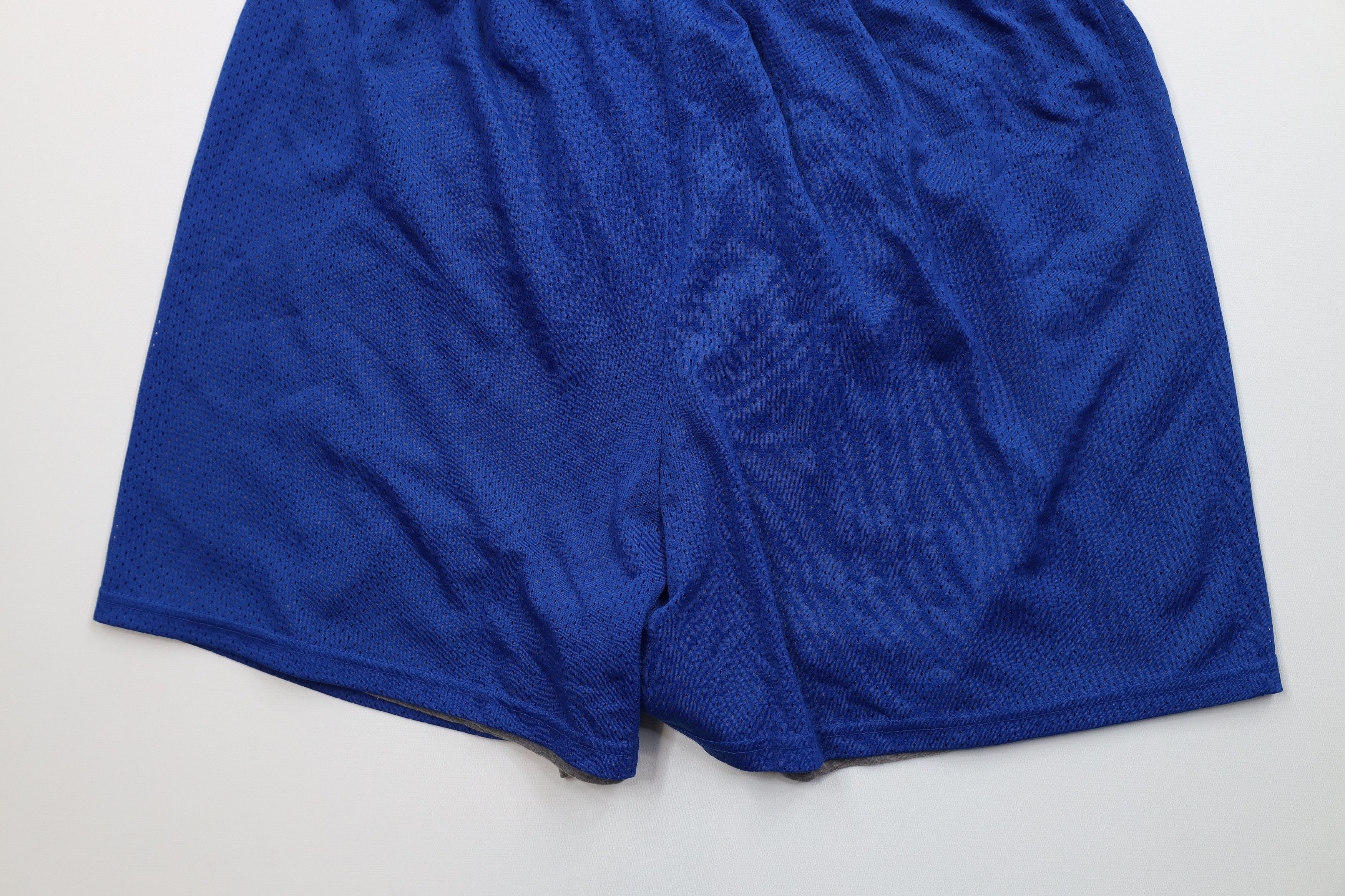 Vintage Vintage 90s Y2K Streetwear Lined Mesh Shorts Royal Blue Size US 36 / EU 52 - 12 Thumbnail
