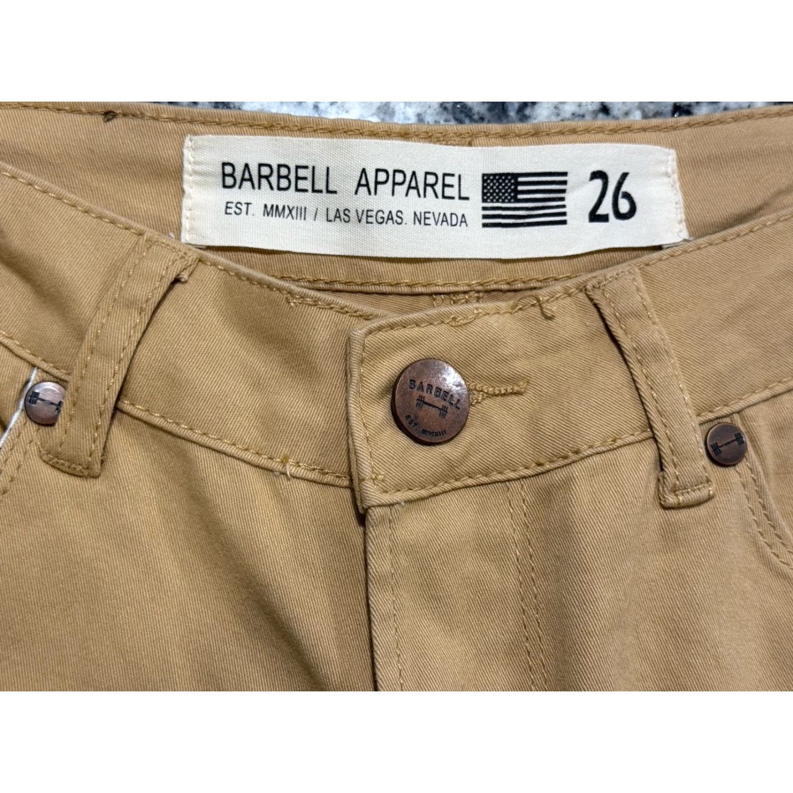 Vintage VINTAGE Barbell Apparel Women's Chino Pants Athletic 26 Khaki Stretch Casual 90s Size 26" / US 2 / IT 38 - 3 Thumbnail