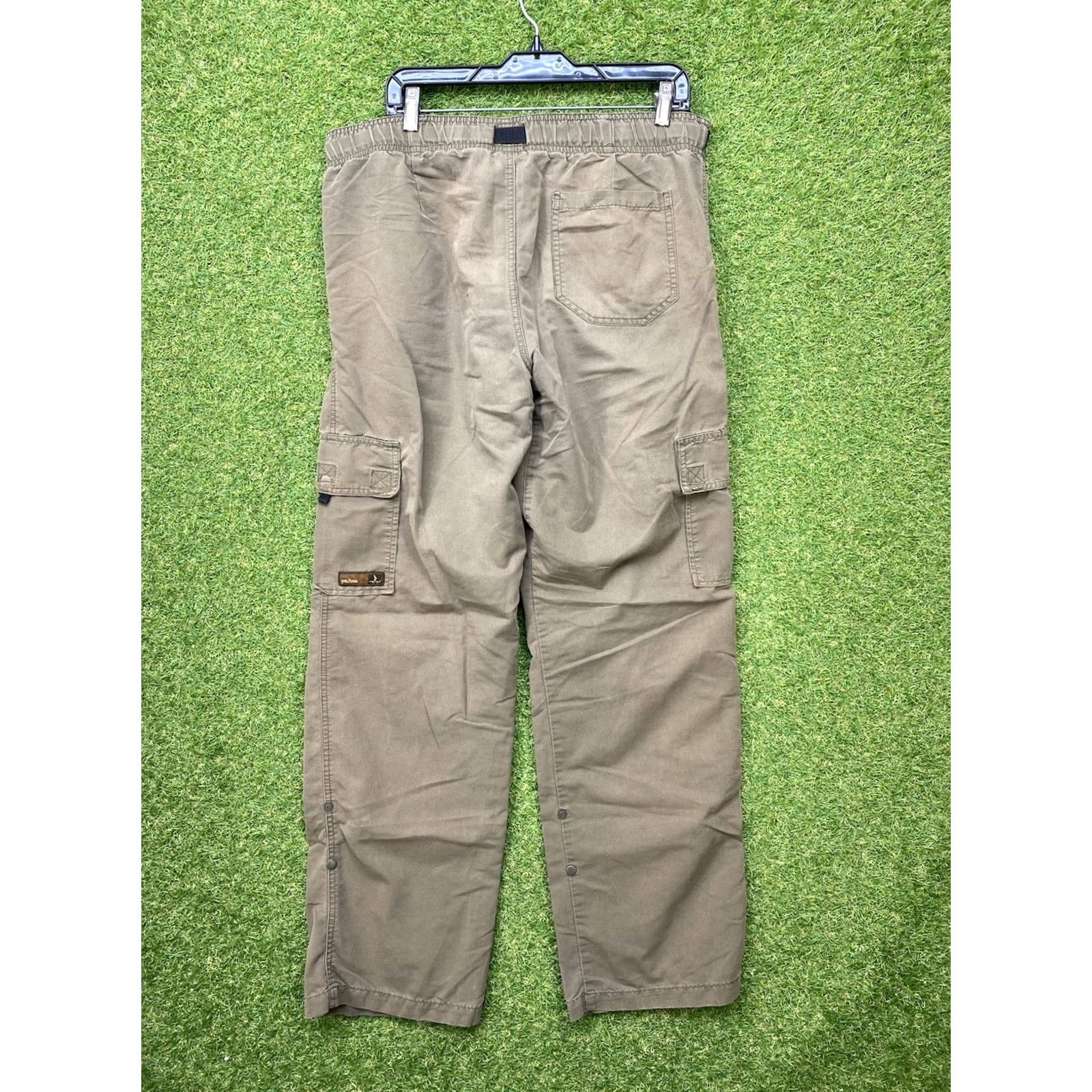 Prana prAna Pants Mens Regular 33x32 Brown Cargo Pockets Zipper Logo Outdoor Hiking Trails Gear Size US 33 - 2 Thumbnail